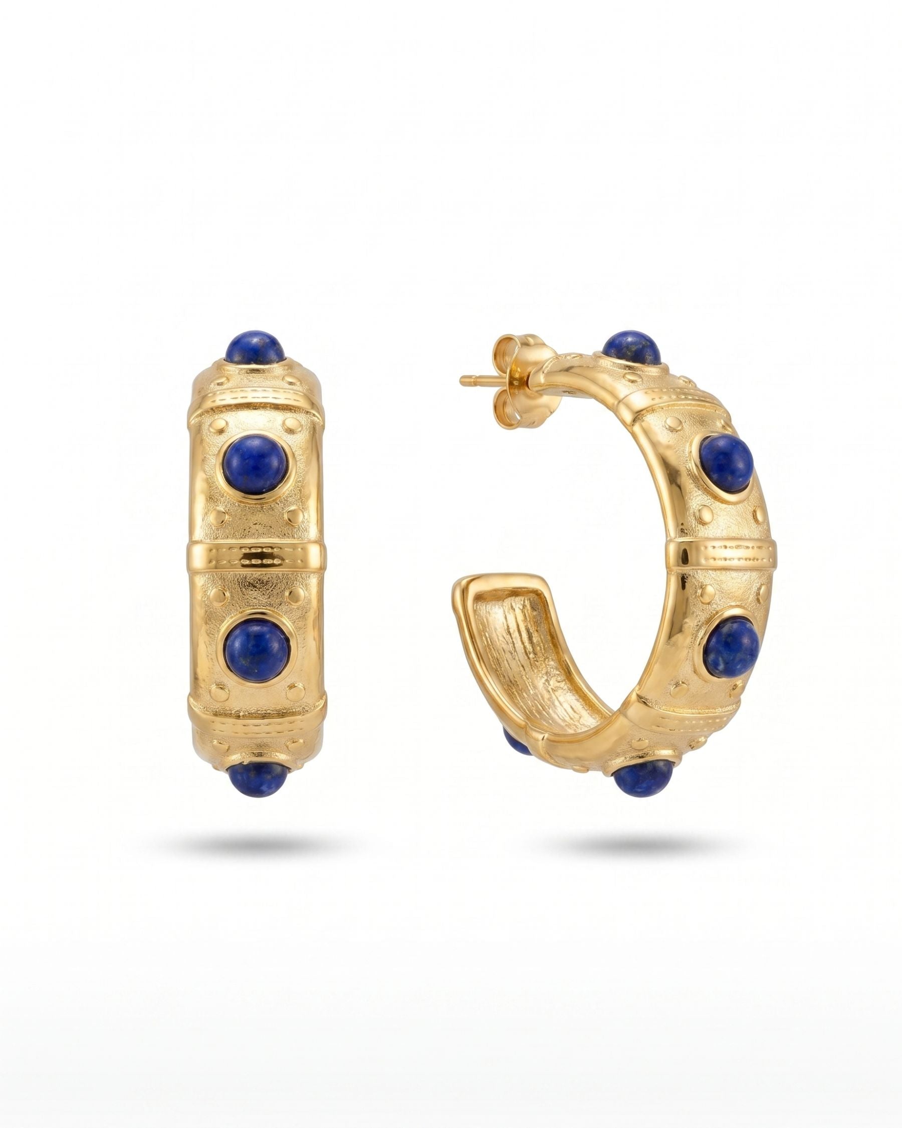Nocturne Lapis Hoop Earrings