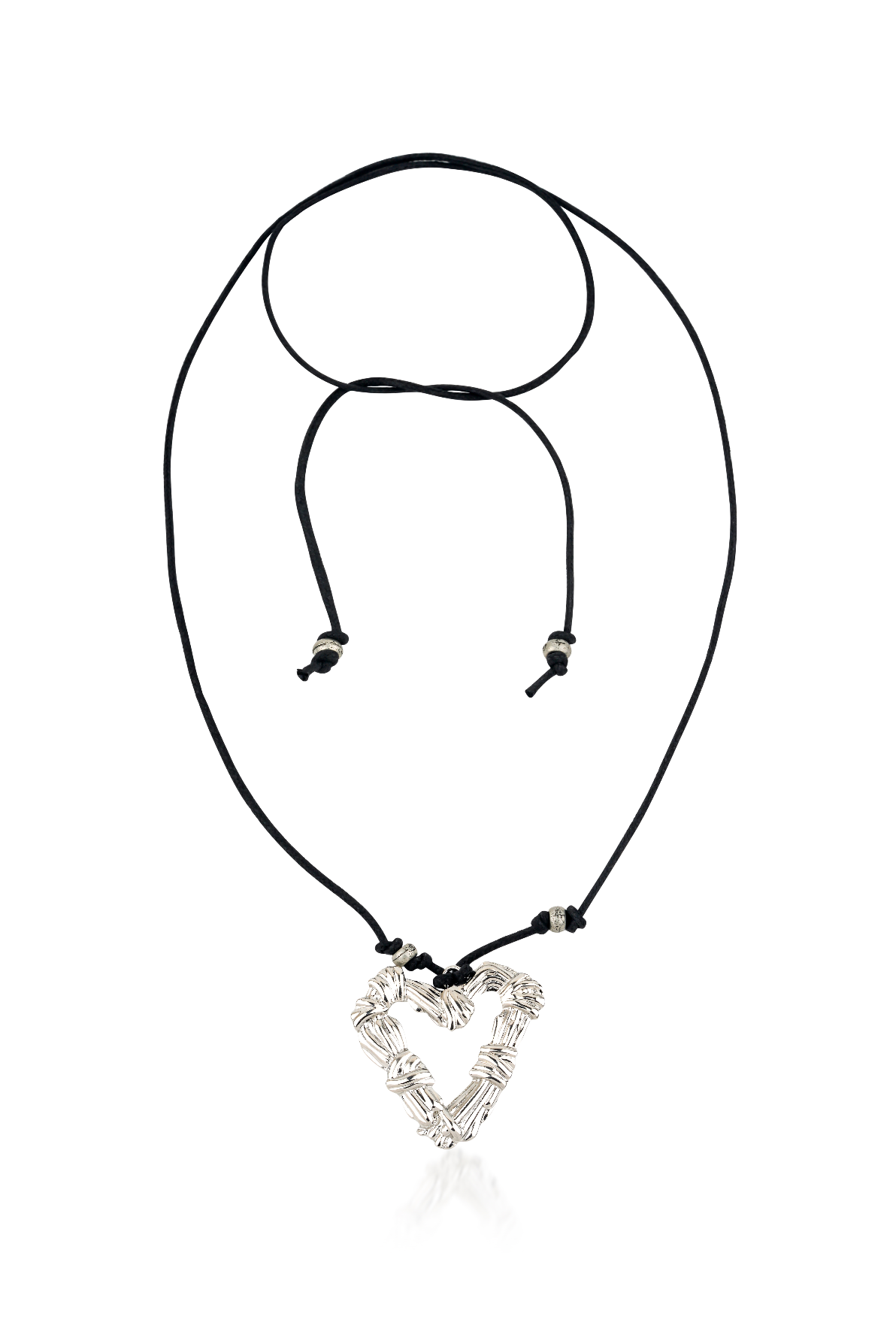 Berrin Özkan-Silver Pulse Heart Rope Necklace-Kolye-1-Milagron.com