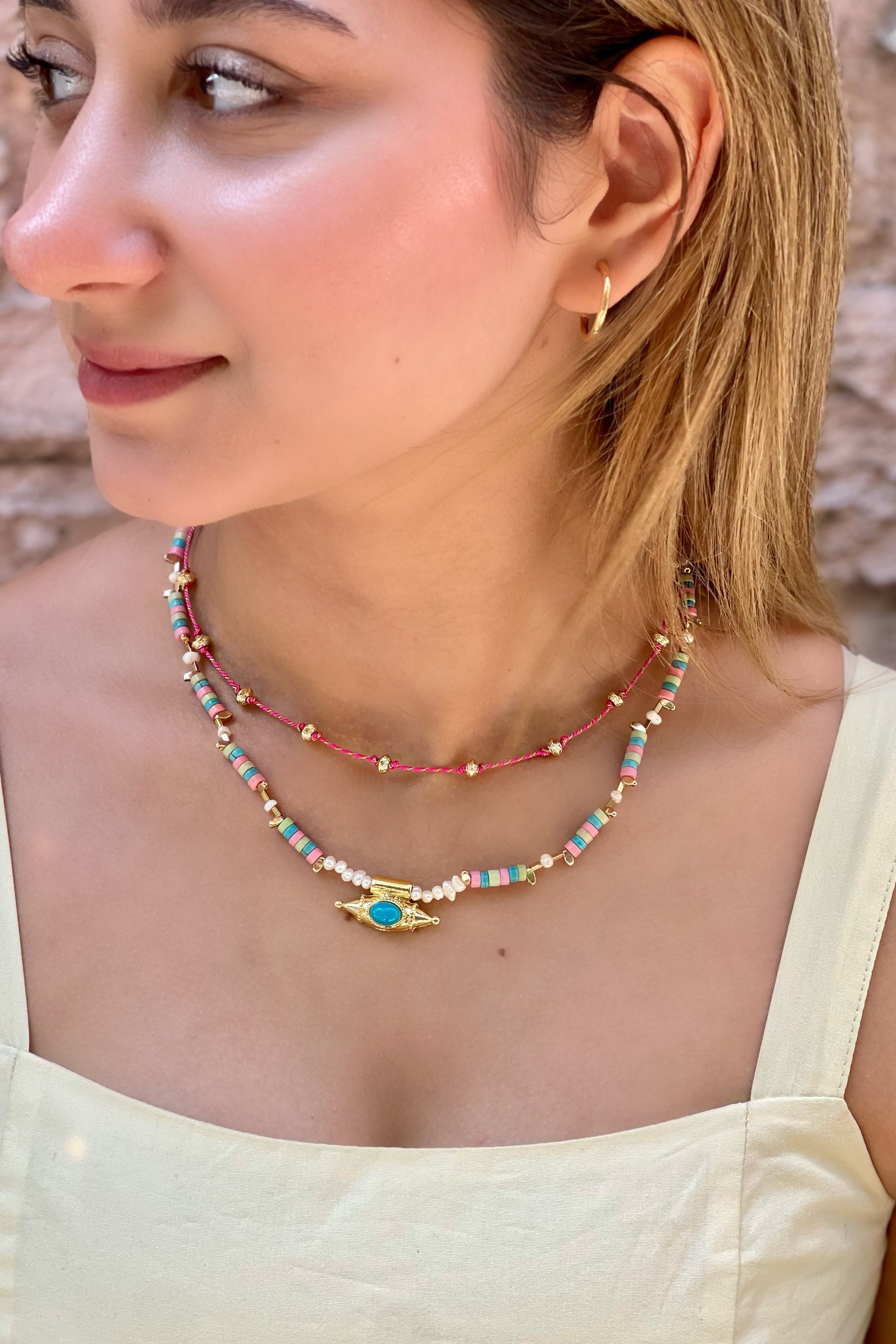 Berrin Özkan-Summer Muse Round Rope Necklace-Kolye-5-Milagron.com