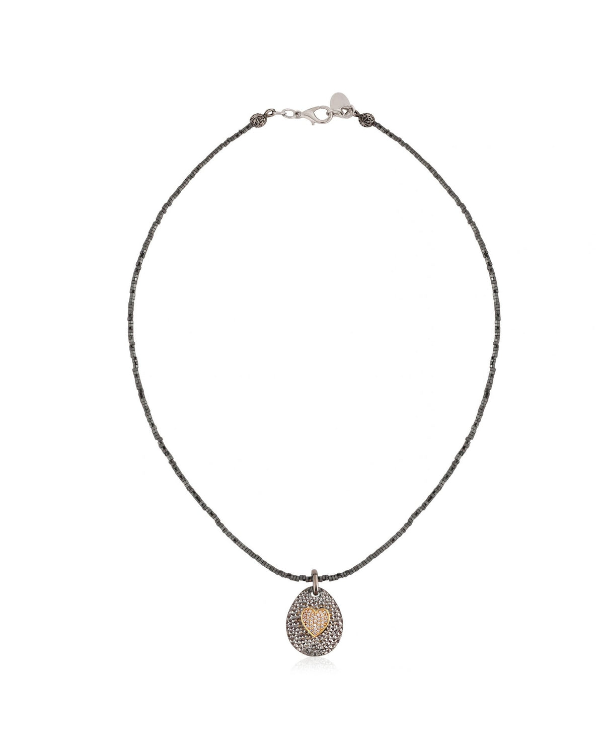 Valentina Hematite Heart Necklace