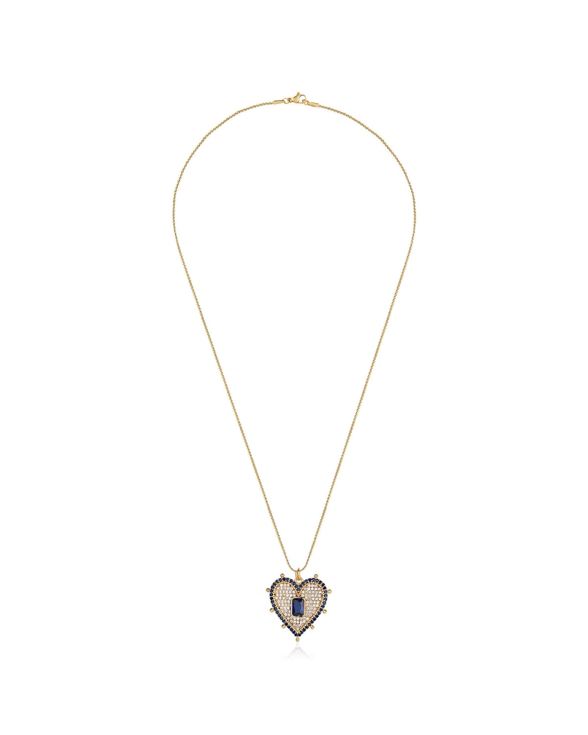 Valentina Blue Gem Heart Necklace