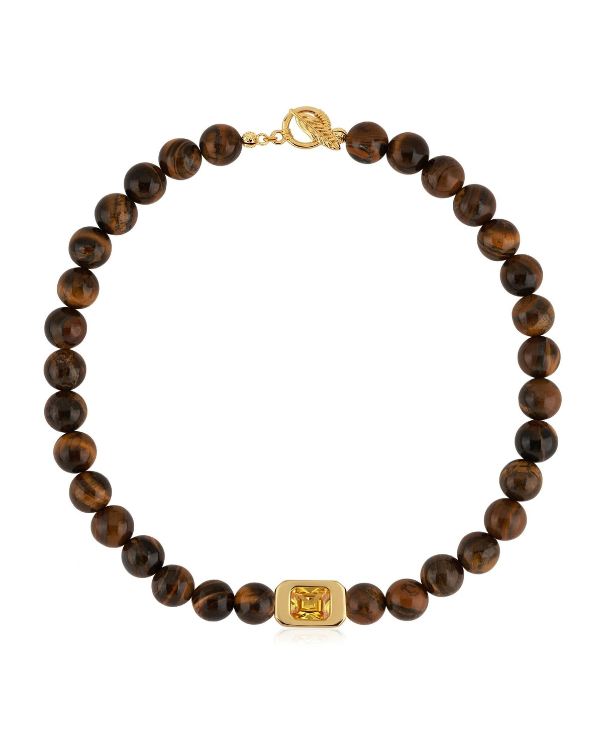 Vivienne Tiger Eye & Yellow Crystal Necklace