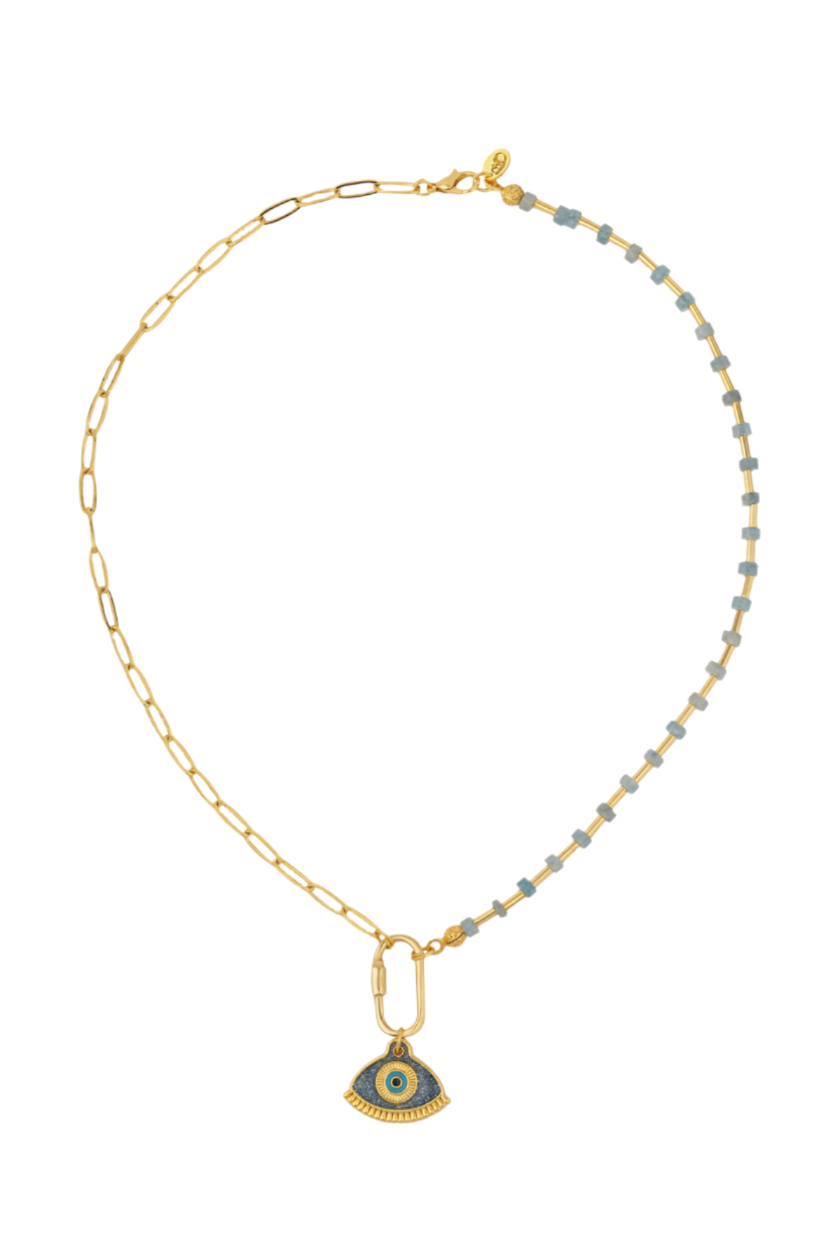 Berrin Özkan-Your Side Ice Blue Evil Eye Necklace-Kolye-1-Milagron.com