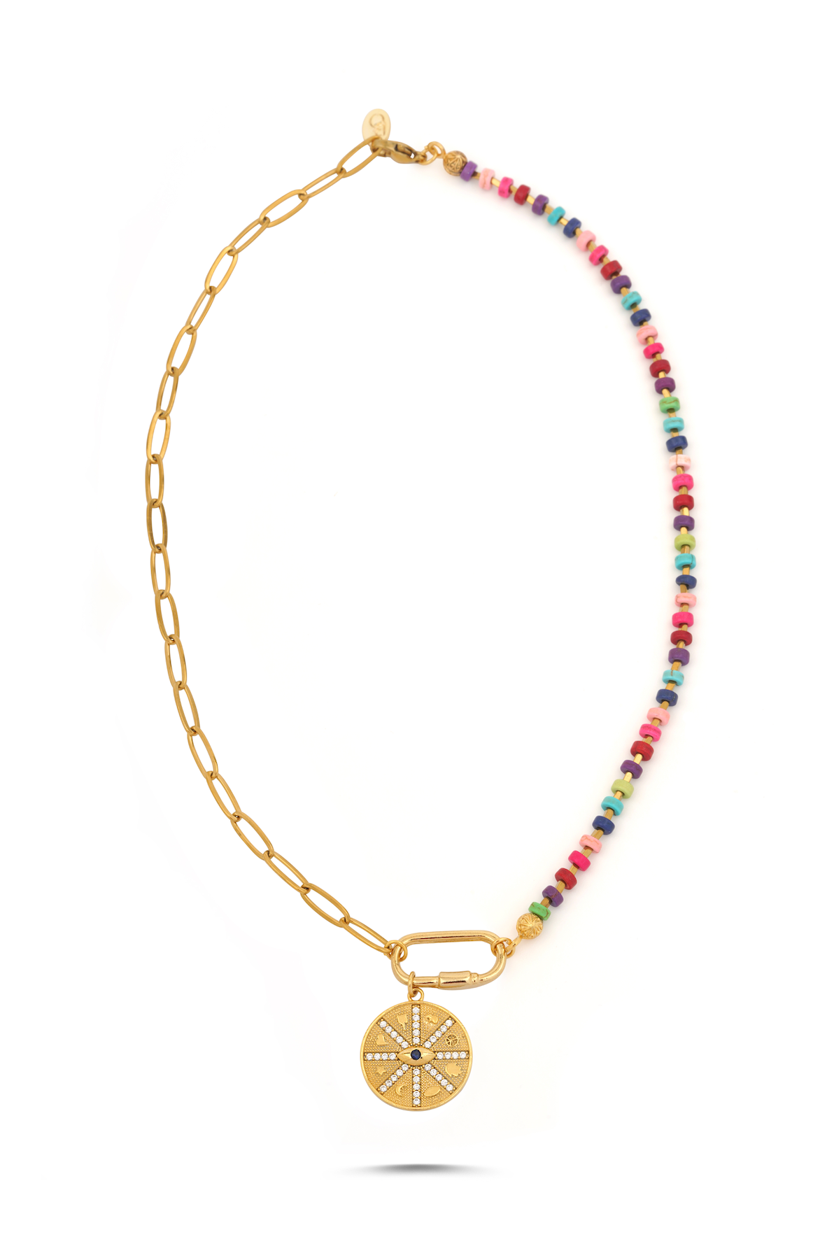 Berrin Özkan-Your Side Rainbow Evil Eye Necklace-Kolye-1-Milagron.com