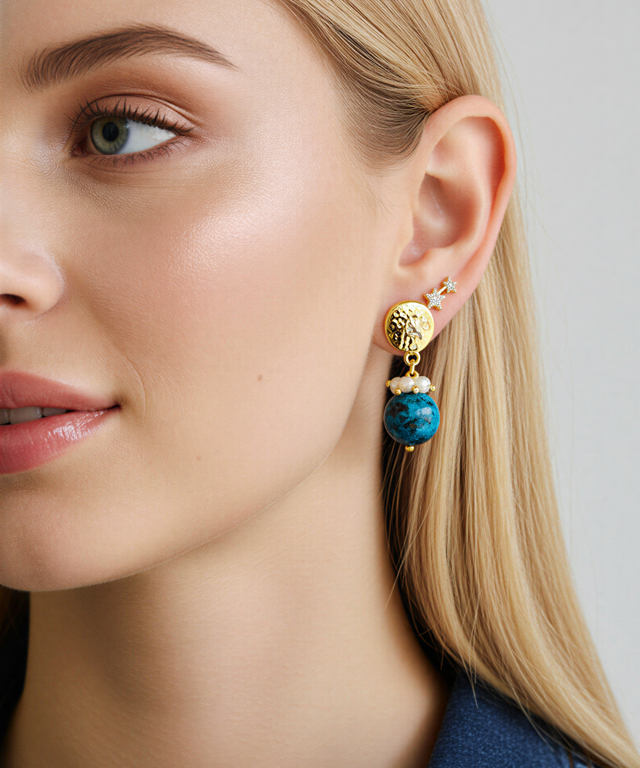 Berrin özkan-Bonbon Blue Earrings-Earring-2-Milagron.com