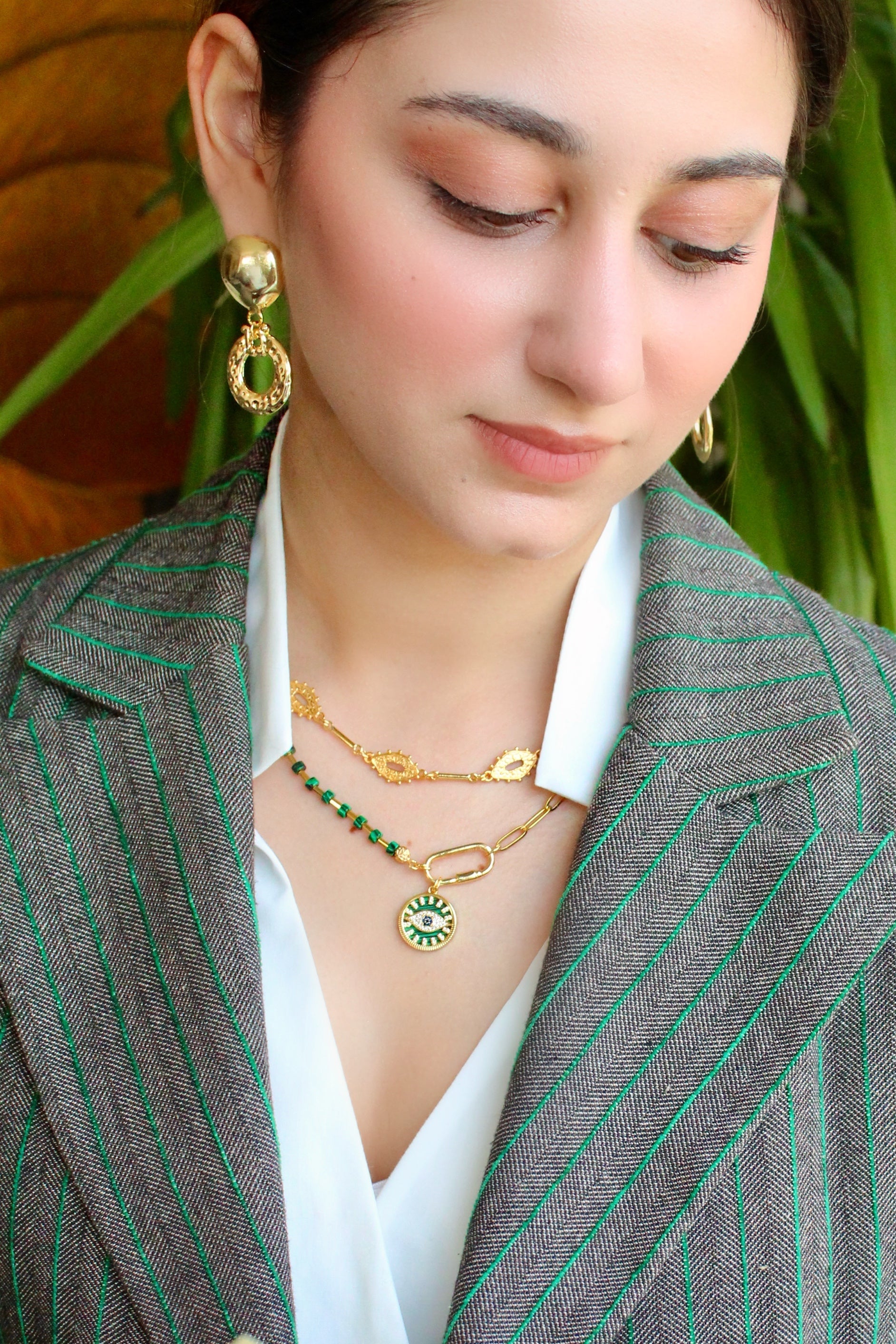 Berrin özkan-Gilded Eye Necklace-Necklaces-2-Milagron.com