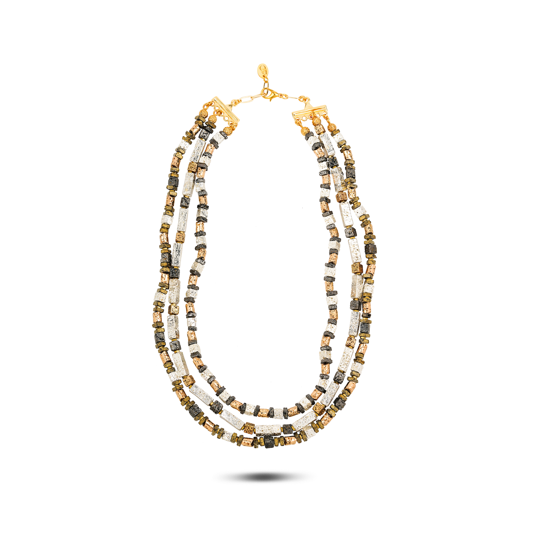 Berrin özkan-Golden Bricket Necklace-Necklaces-1-Milagron.com
