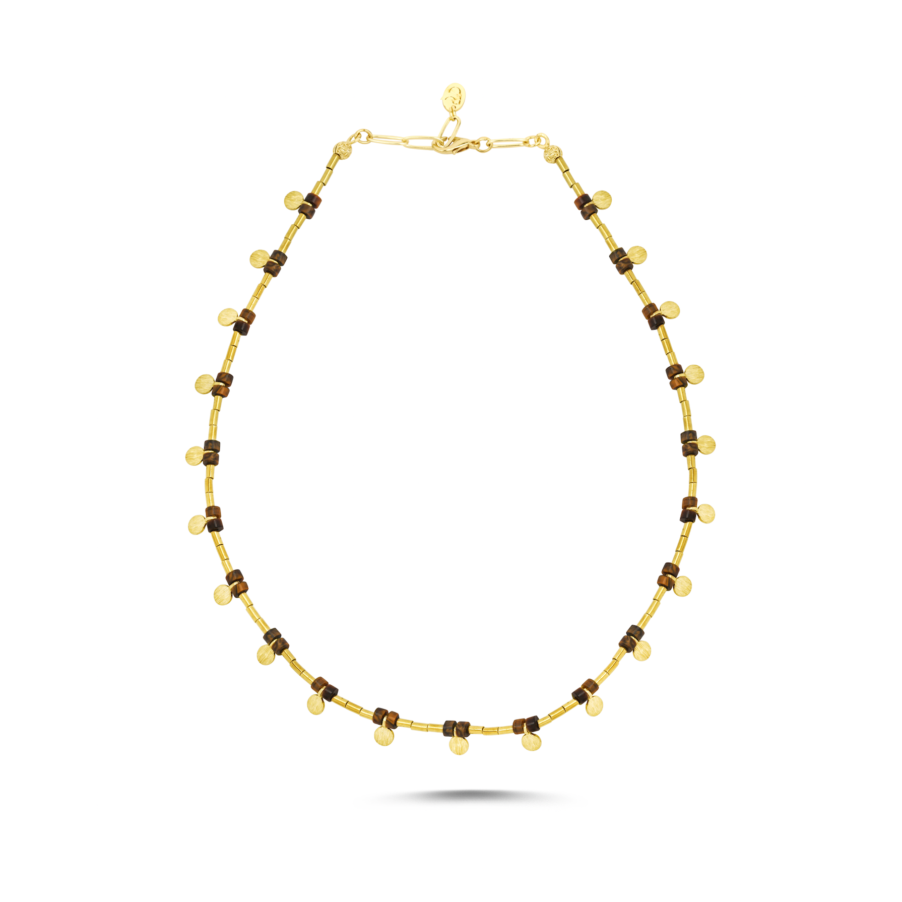 Berrin özkan-Greco Tiger Eye Necklace-Necklaces-1-Milagron.com