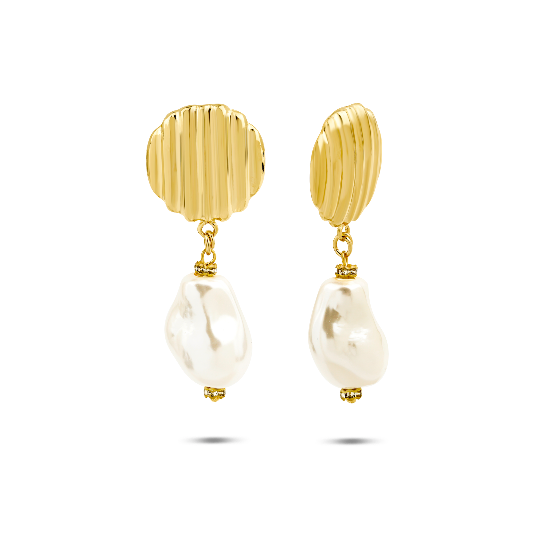 Berrin özkan-Madeleine Baroque Pearl Earrings-Earring-1-Milagron.com