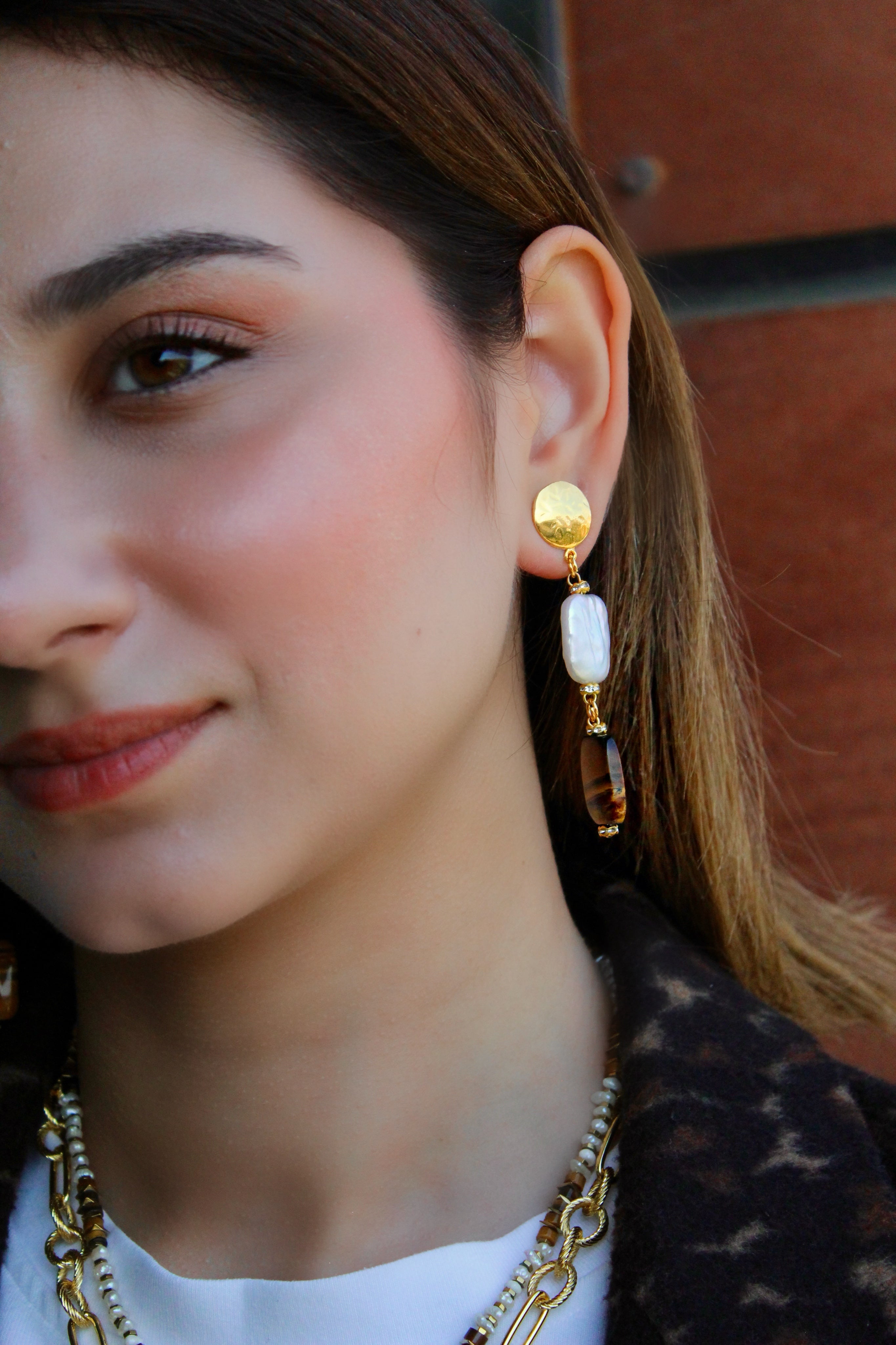 Berrin özkan-Solara Amber Earrings-Earring-2-Milagron.com