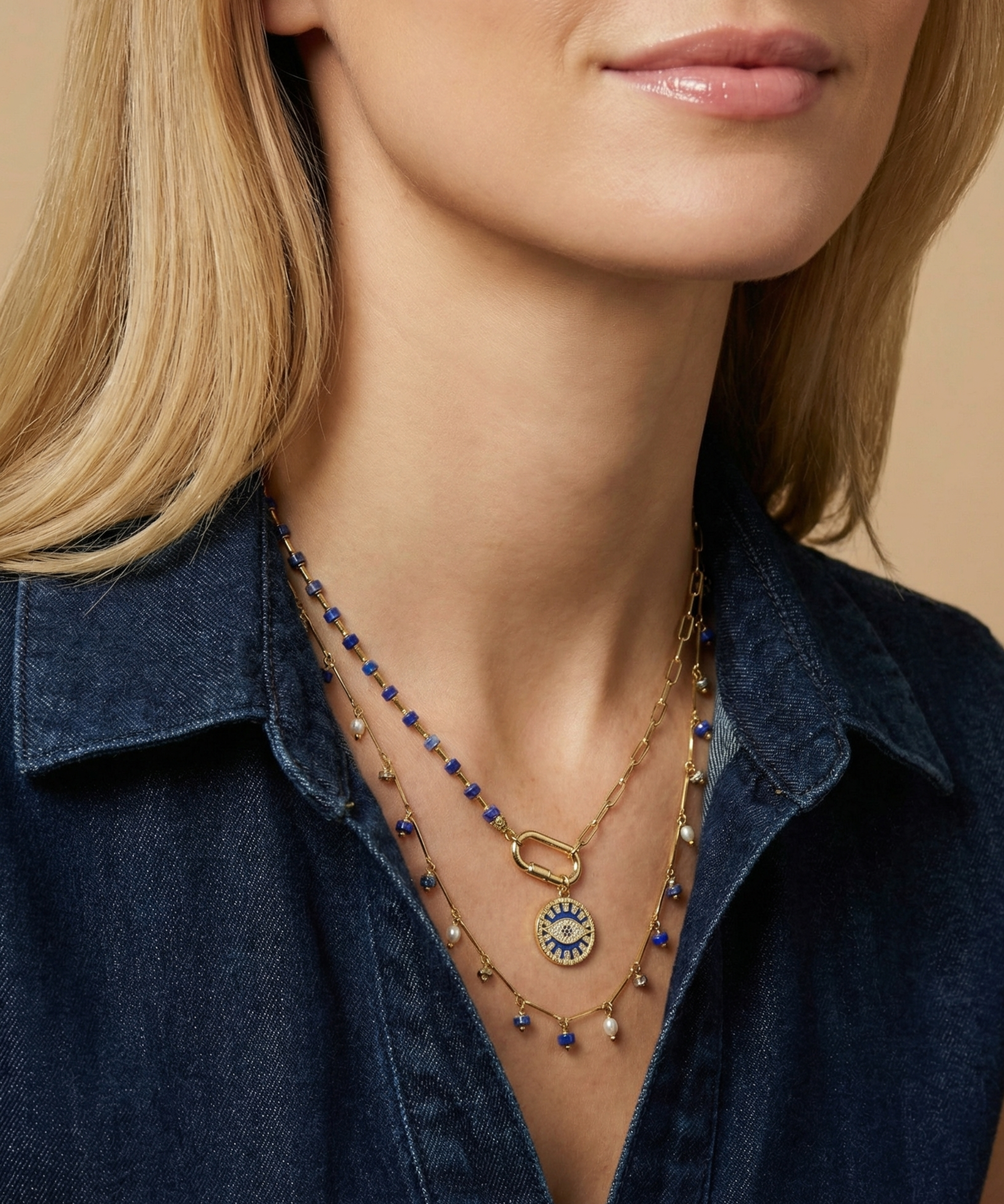 Berrin özkan-Your Side Lapis Nazar Necklace-Necklaces-2-Milagron.com