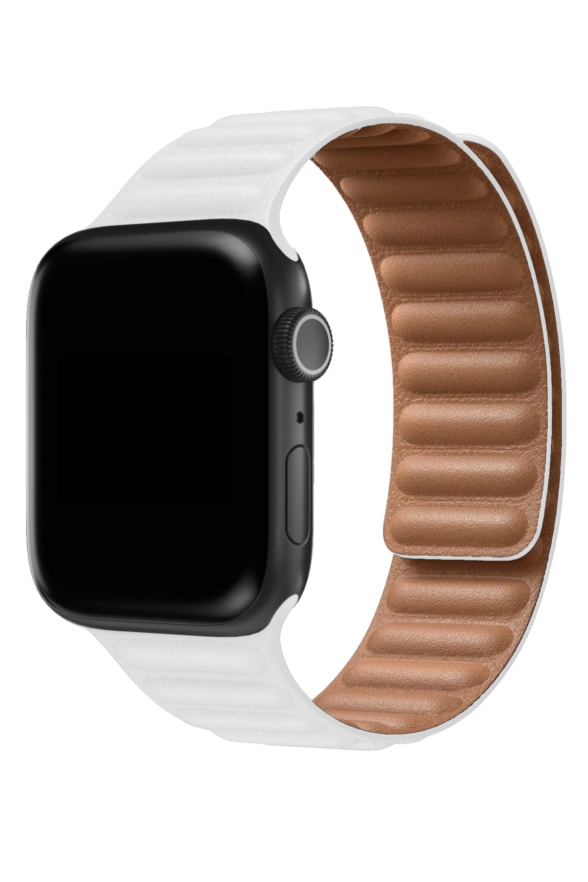Apple Watch Uyumlu Baklalı Deri Loop Kordon Beyaz