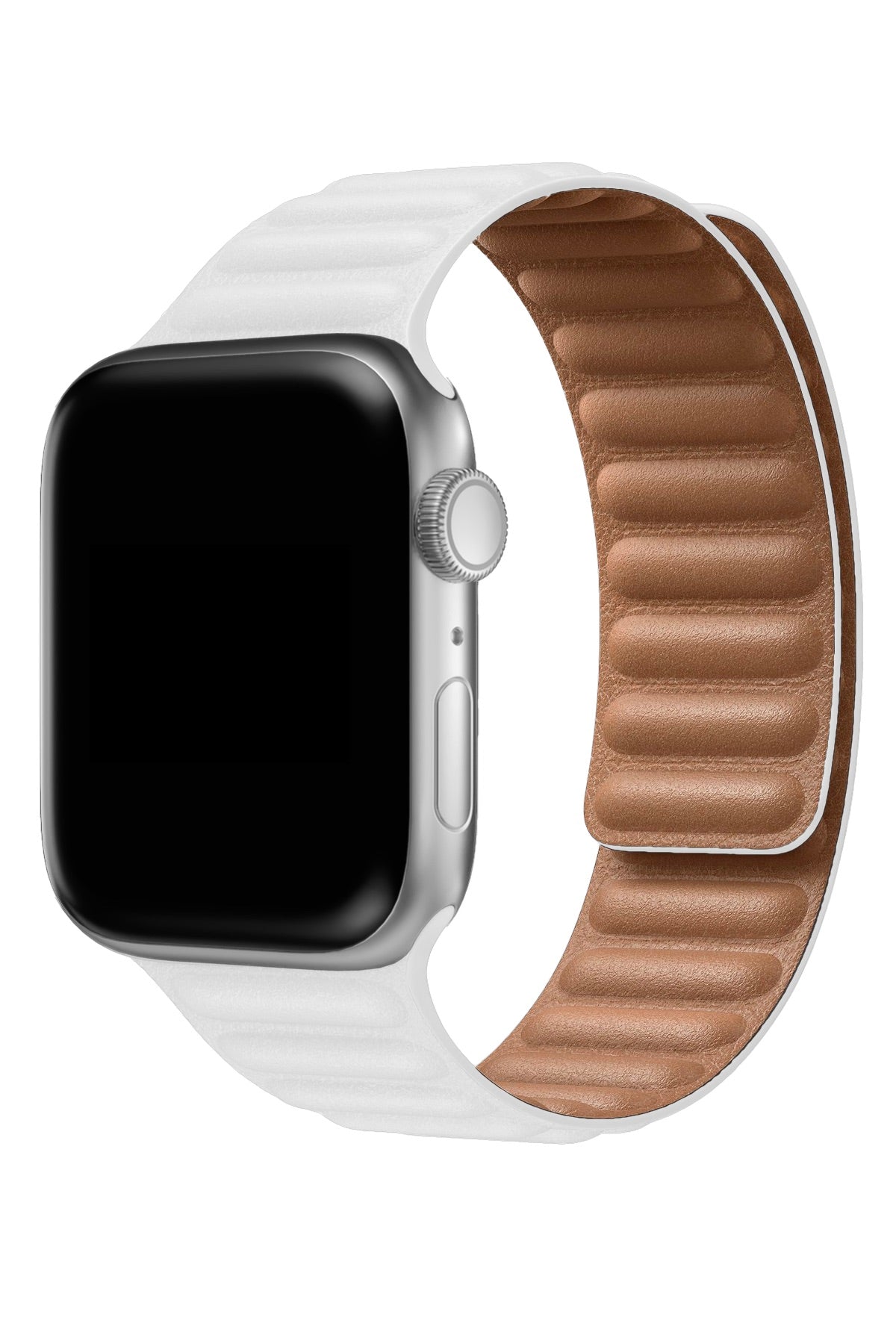 Apple Watch Uyumlu Baklalı Deri Loop Kordon Beyaz
