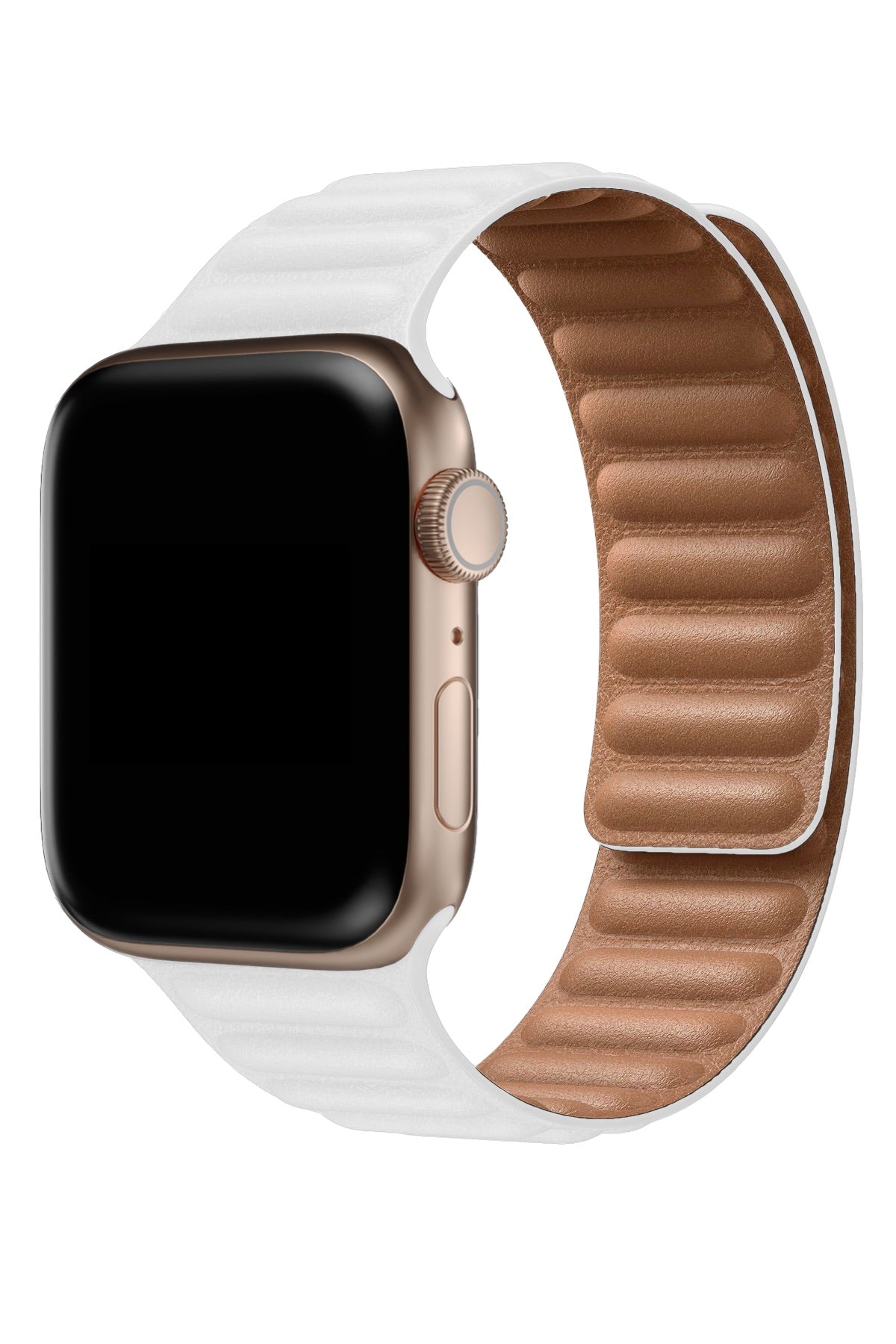Apple Watch Uyumlu Baklalı Deri Loop Kordon Beyaz