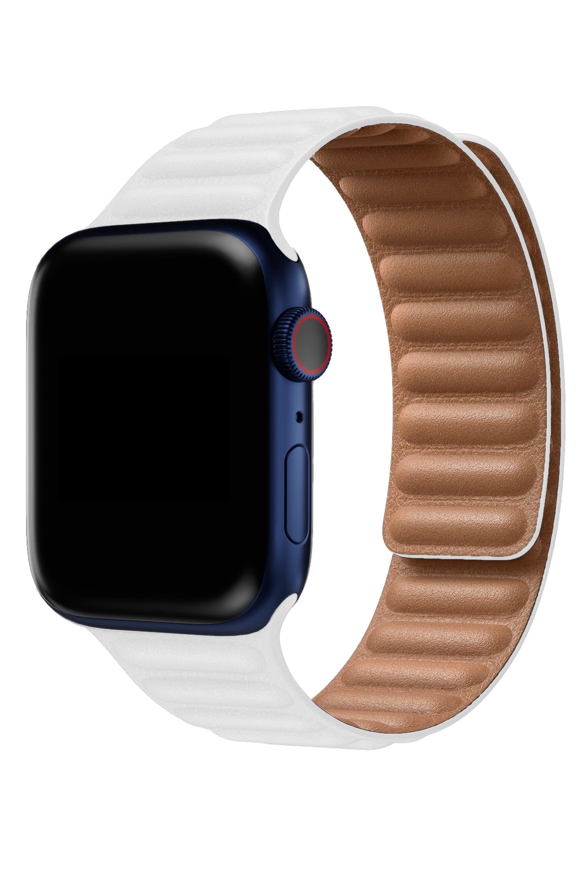 Apple Watch Uyumlu Baklalı Deri Loop Kordon Beyaz