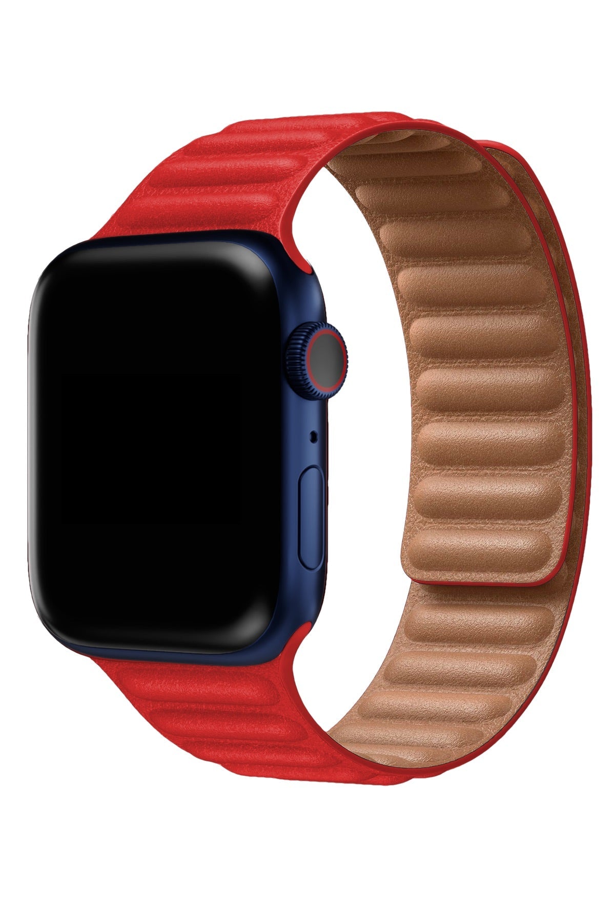 Apple Watch Uyumlu Baklalı Deri Loop Kordon Core Kırmızı
