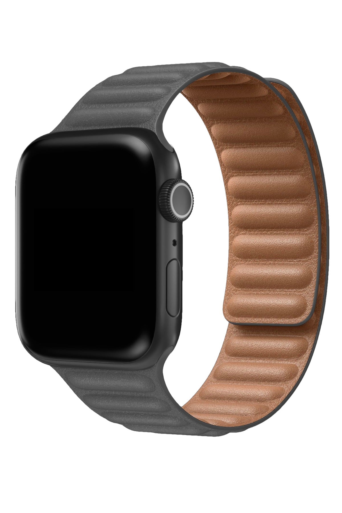 Apple Watch Uyumlu Baklalı Deri Loop Kordon Gri