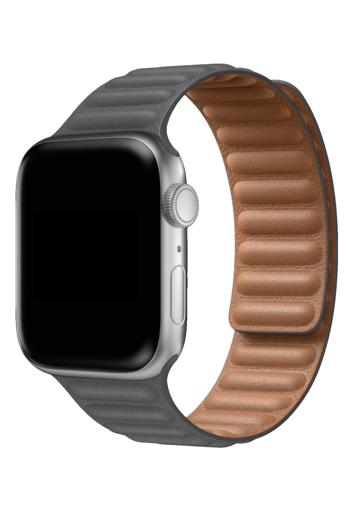 Apple Watch Uyumlu Baklalı Deri Loop Kordon Gri