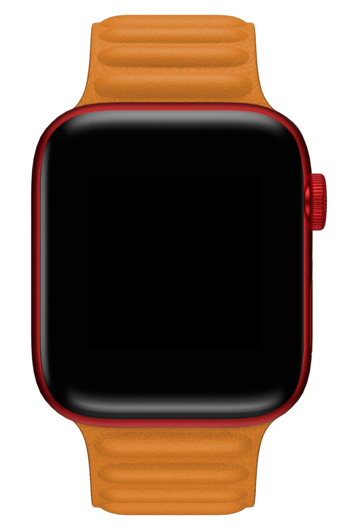 Apple Watch Uyumlu Baklalı Deri Loop Kordon Peel Turuncu