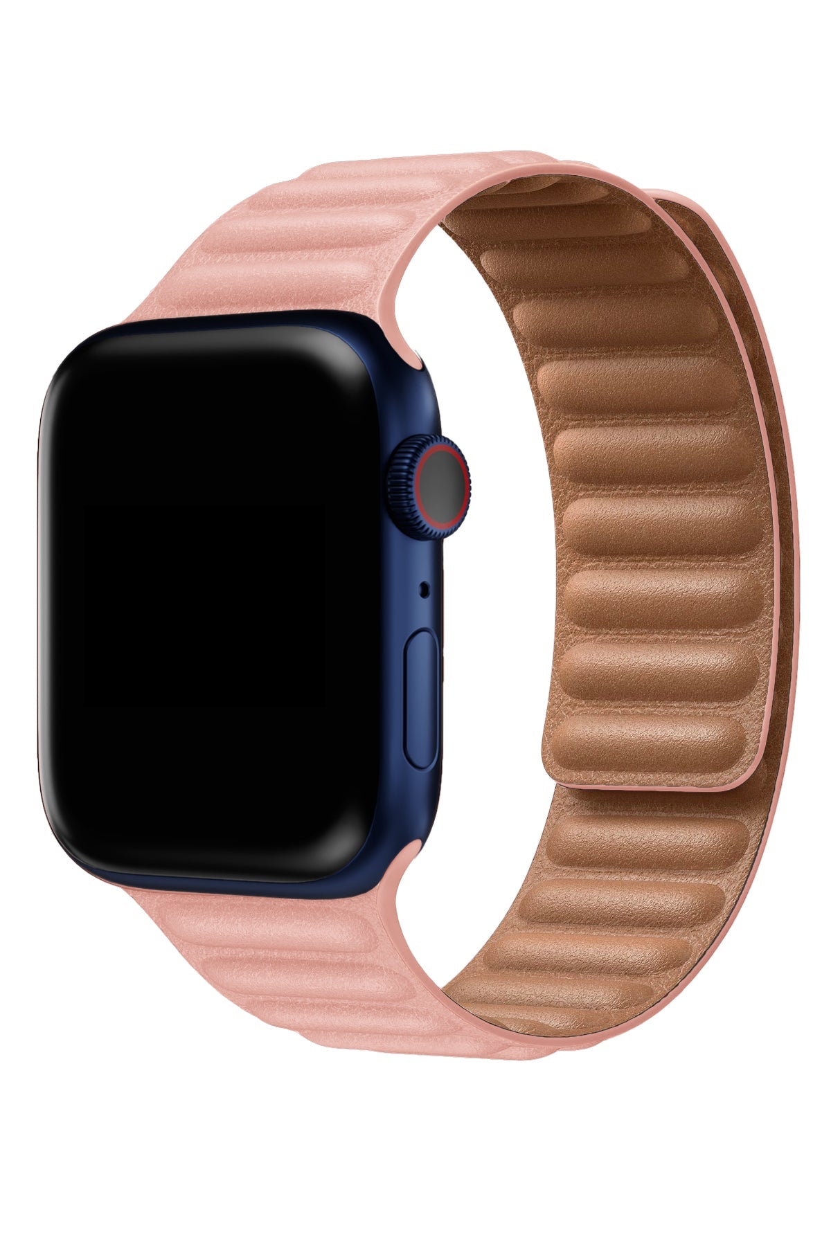 Apple Watch Uyumlu Baklalı Deri Loop Kordon Somon