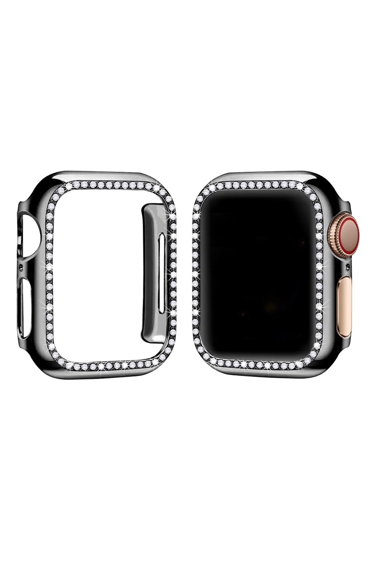 Apple Watch Uyumlu Bumper Taşlı Parlak Kasa Abby