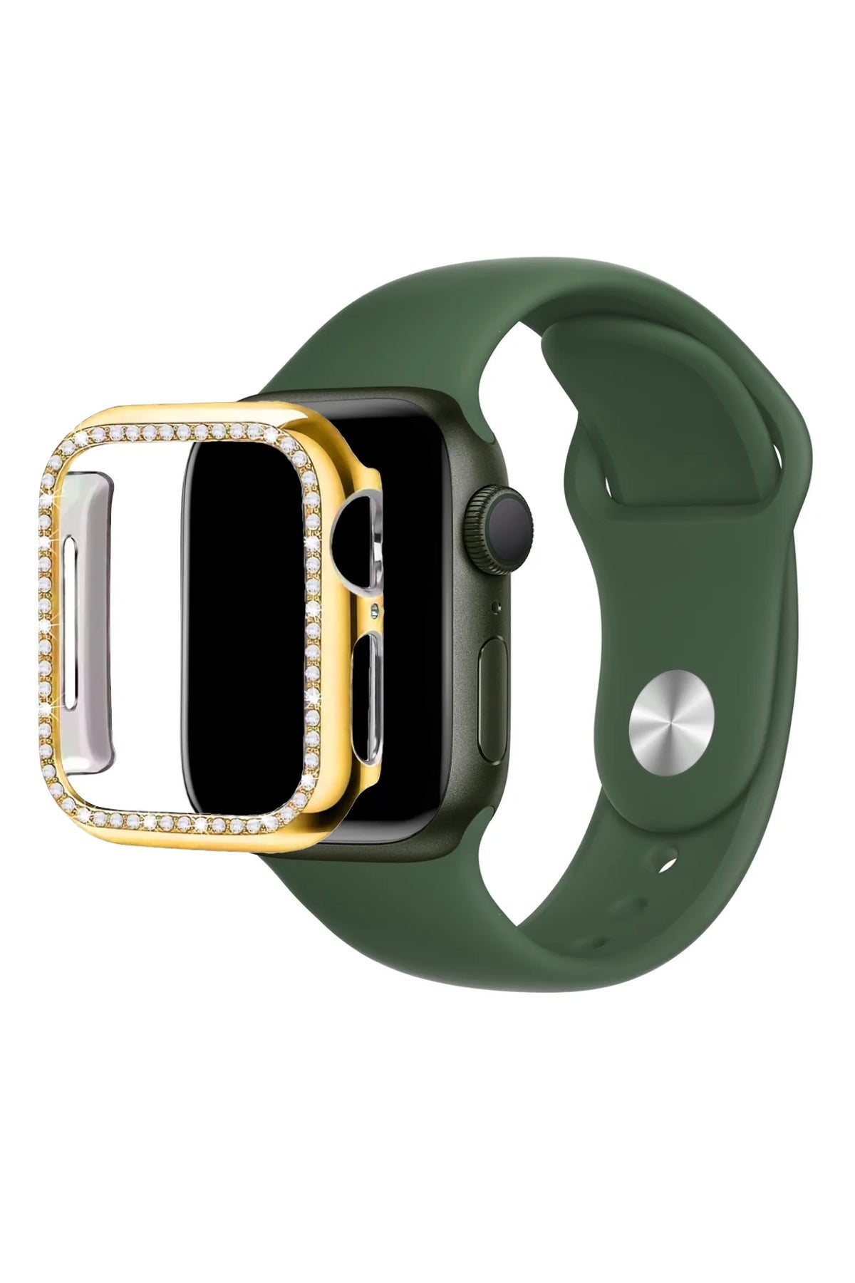 Apple Watch Uyumlu Bumper Taşlı Parlak Kasa Tuscany