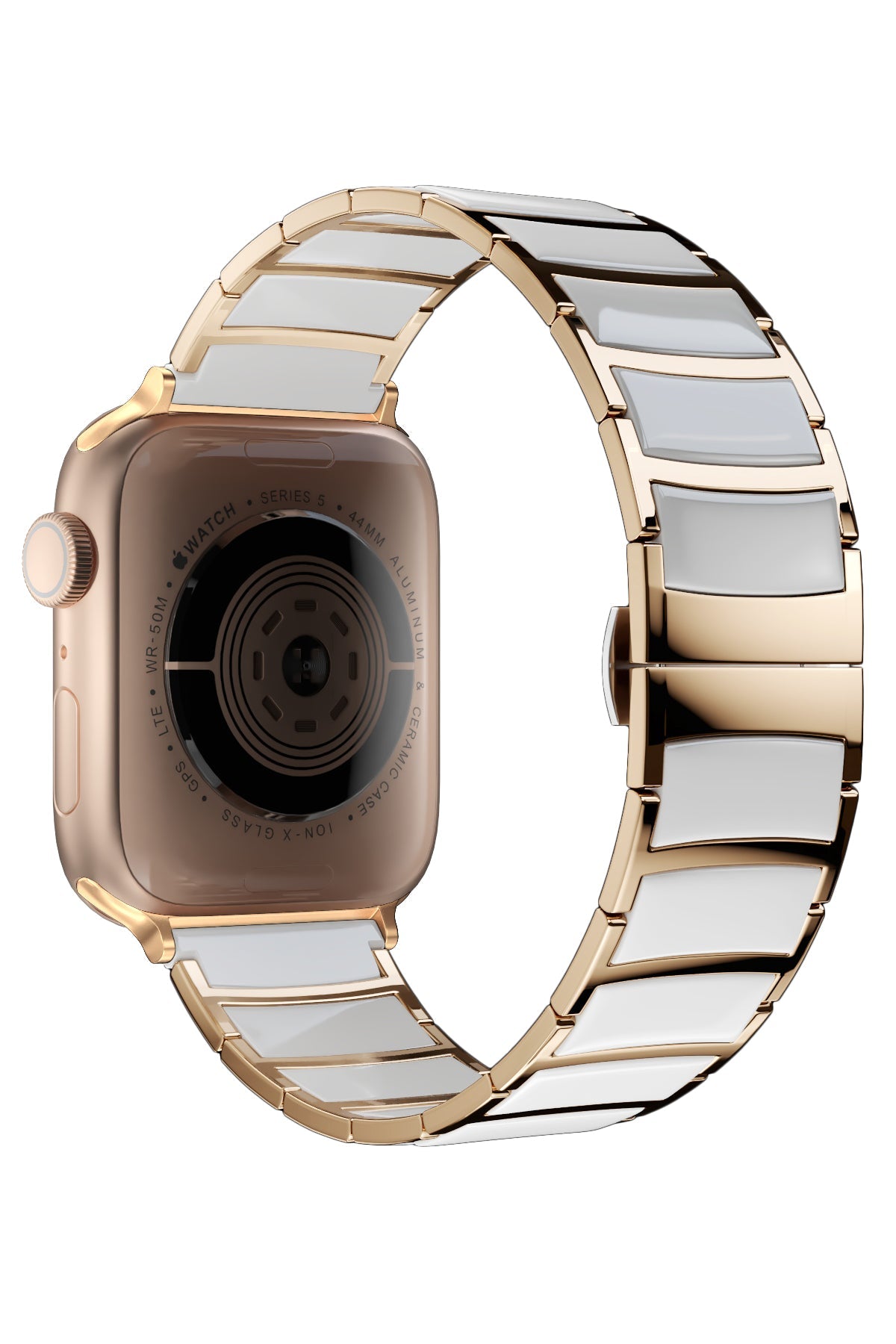 Apple Watch Uyumlu Çelik Seramik Luna Loop Kordon Sitrin