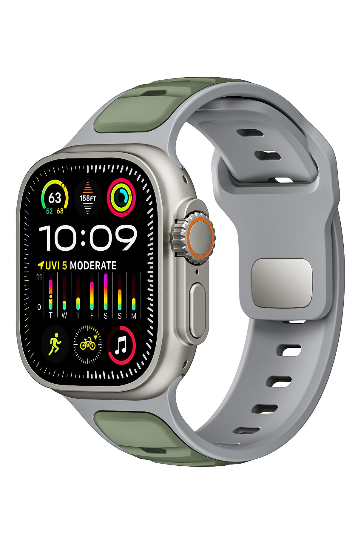 Apple Watch Ultra Uyumlu Dualflex Kordon Alpinefog