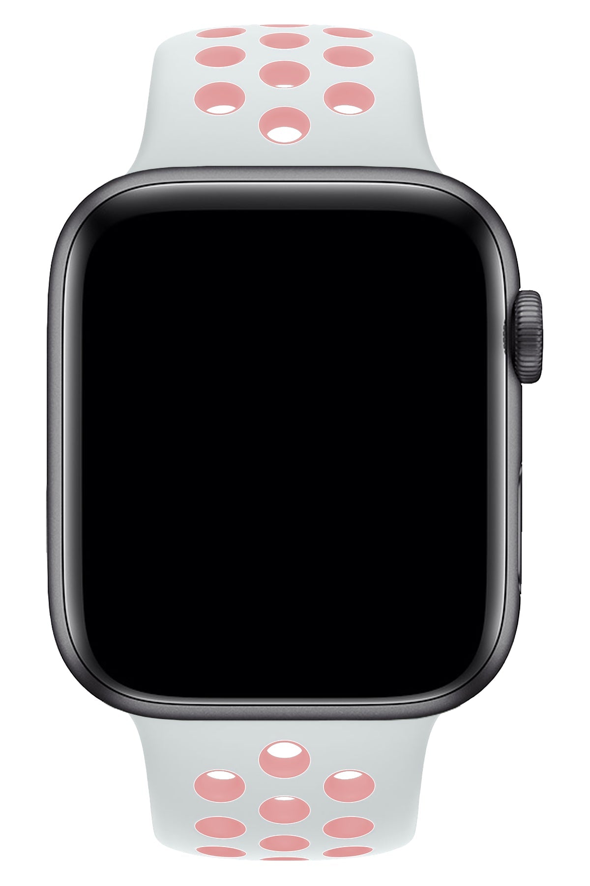 Apple Watch Uyumlu Silikon Delikli Spor Kordon Beyaz Kum Pembe