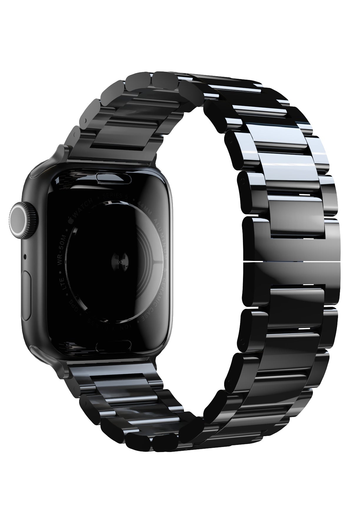 Apple Watch Uyumlu Gloss Loop Çelik Kordon Siyah