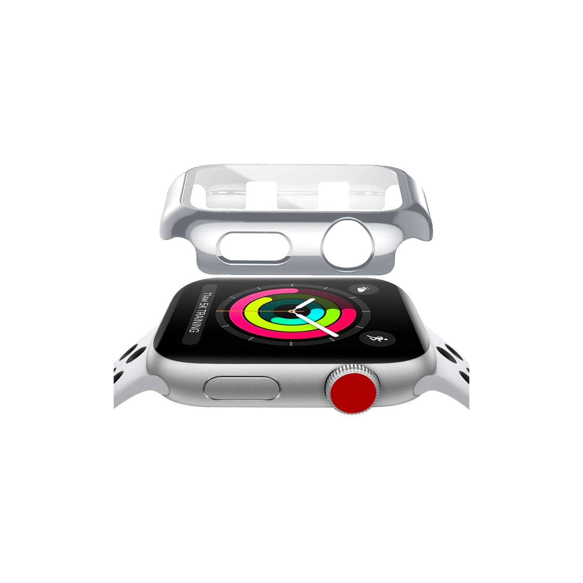 Apple Watch Uyumlu Ekran Koruyucu Gri Renkli Kasa