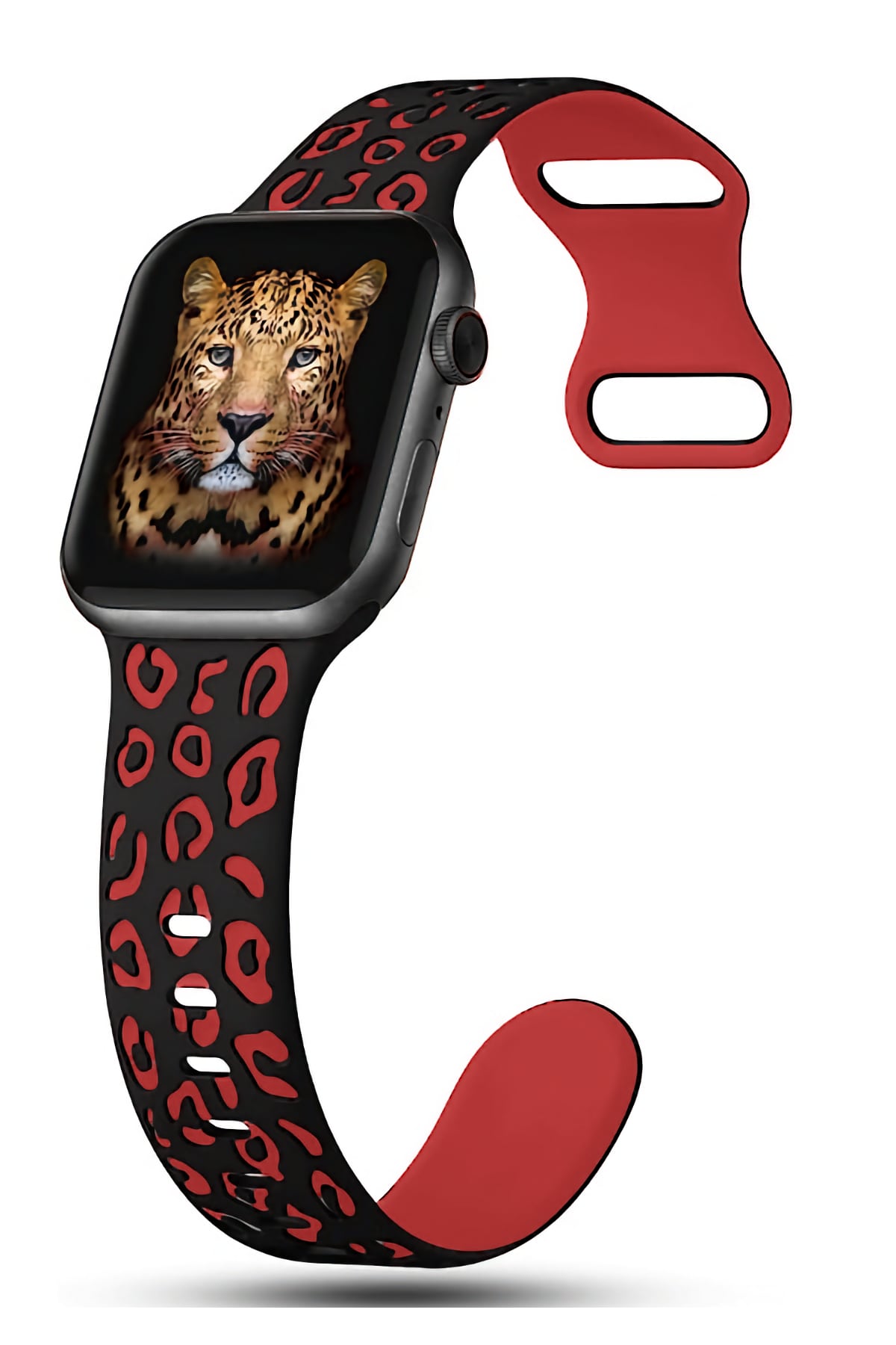 Apple Watch Uyumlu Leoline Silikon Spor Kordon Rosso