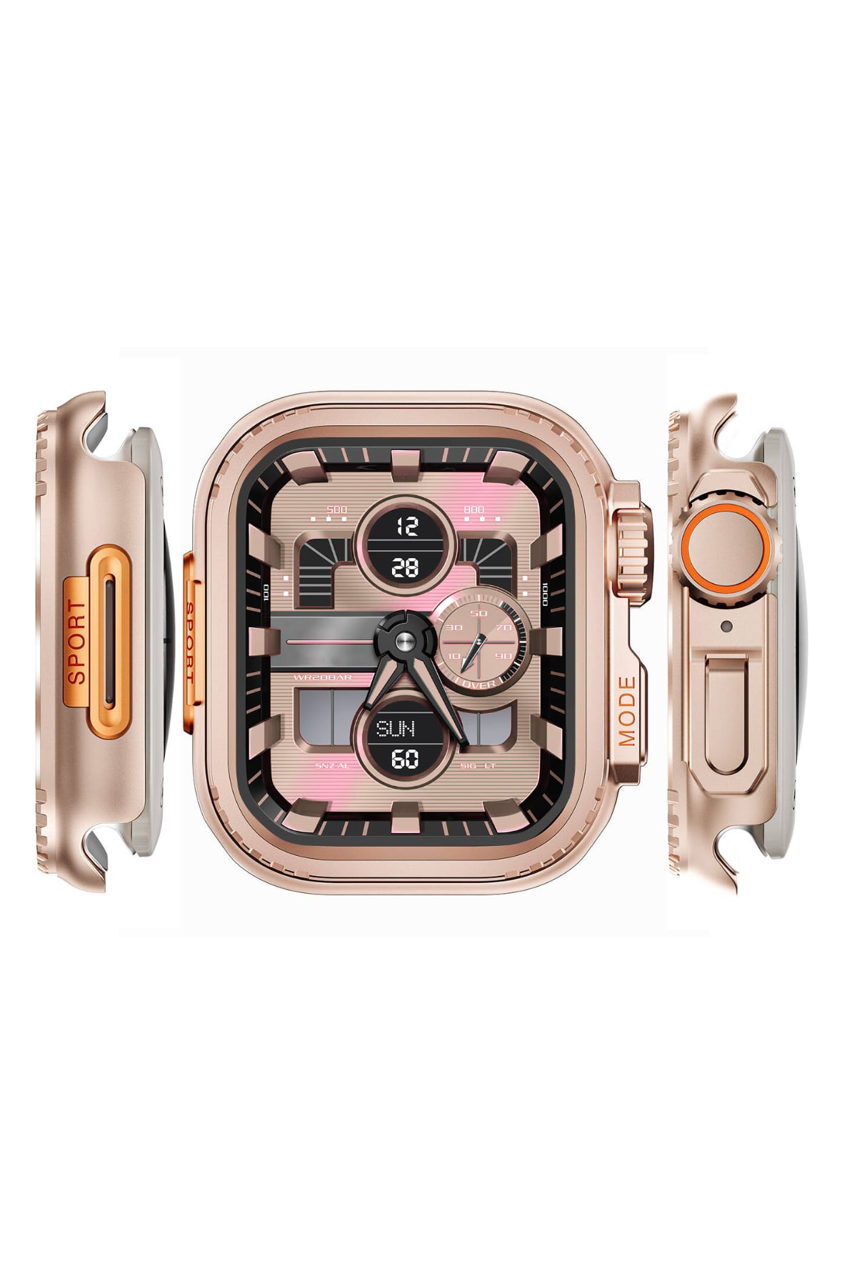 Apple Watch Ultra Dönüştürücü Bumper Kasa Koruyucu Rose Gold
