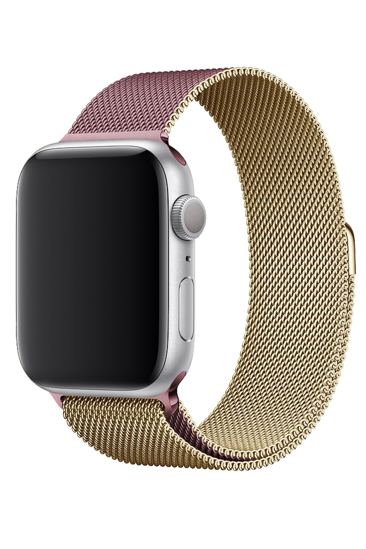 Apple Watch Uyumlu Metal Milano Loop Altın Pembe