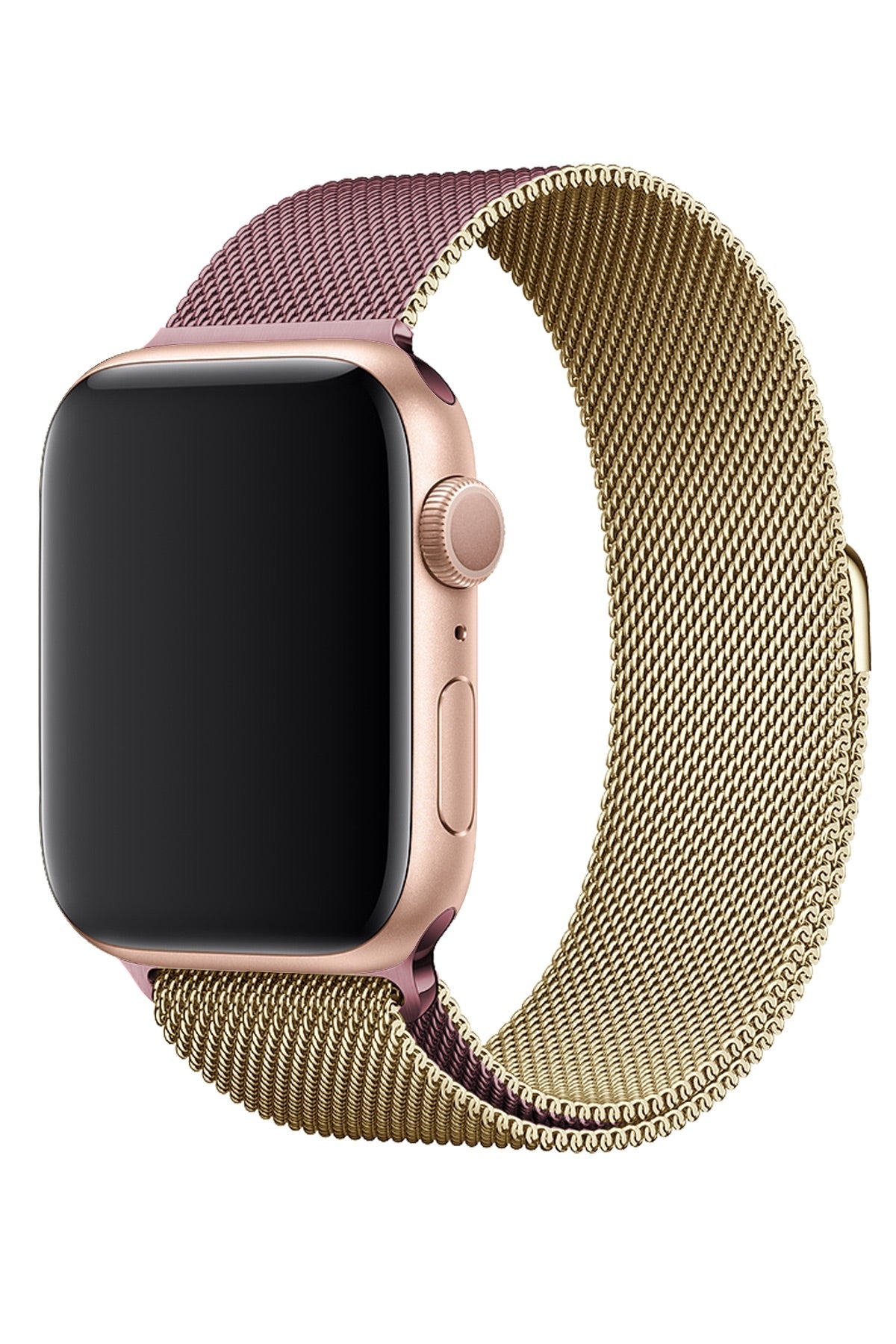 Apple Watch Uyumlu Metal Milano Loop Altın Pembe