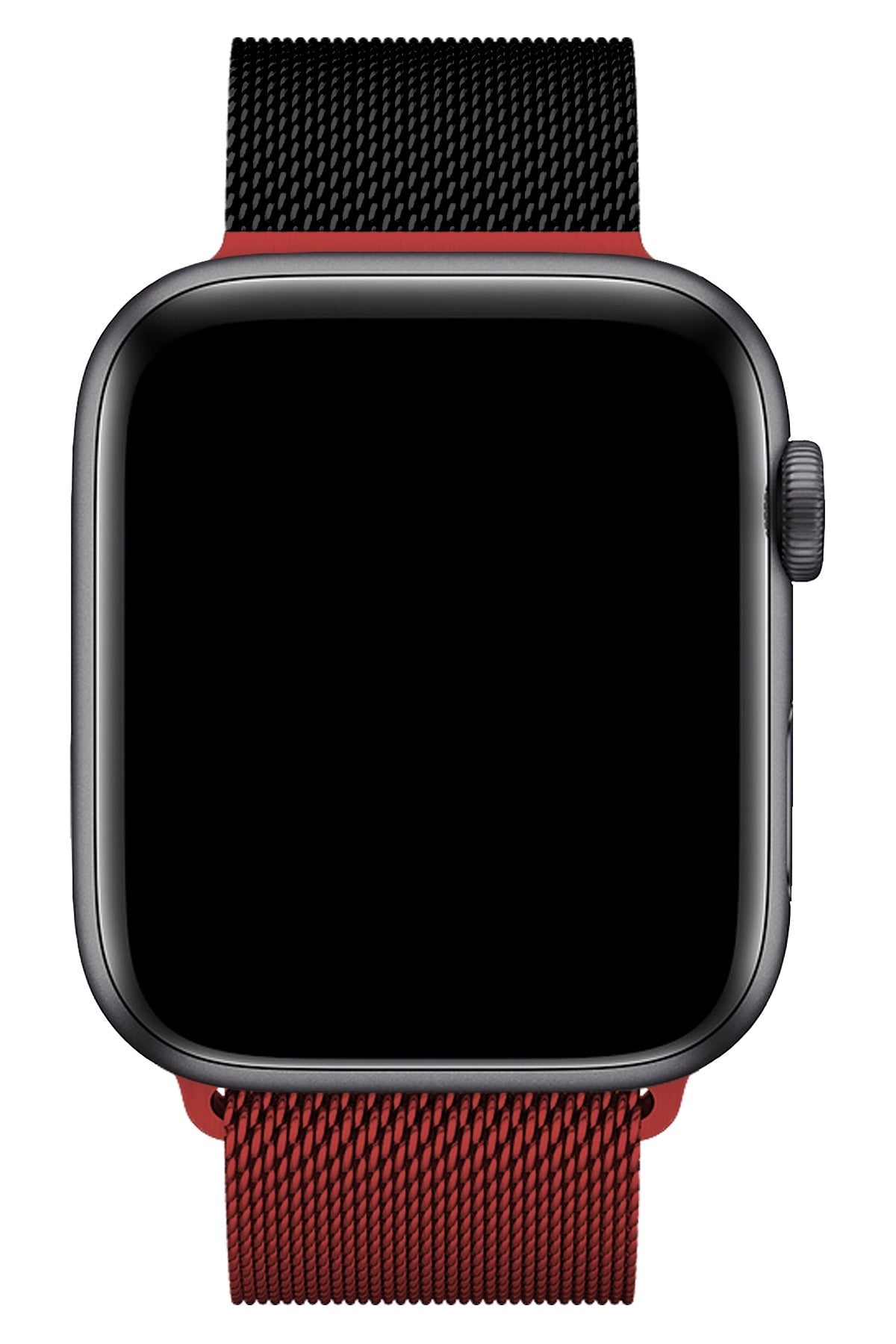 Apple Watch Uyumlu Metal Milano Loop Kömür Kırmızı