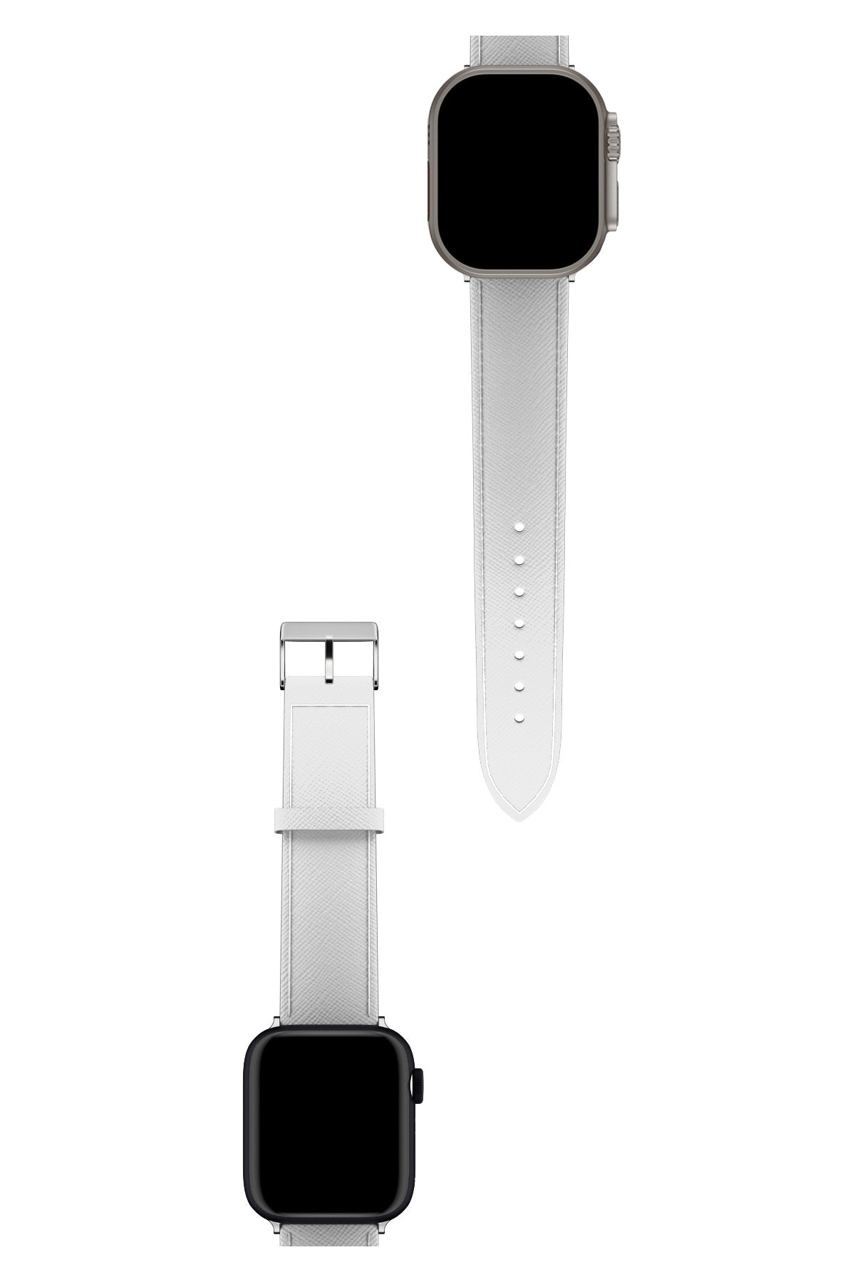 Apple Watch Uyumlu Saffiano Deri Kordon White