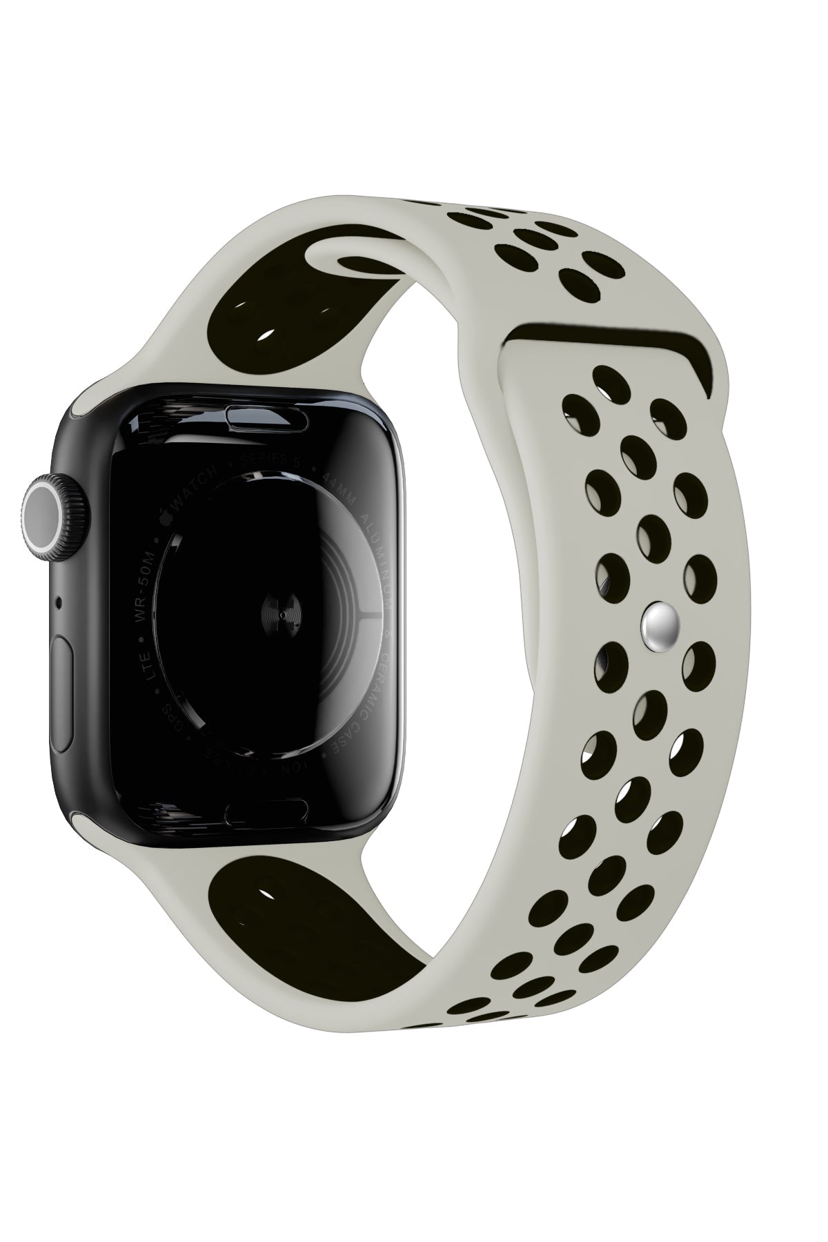 Apple Watch Uyumlu Silikon Delikli Spor Kordon Gri Siyah