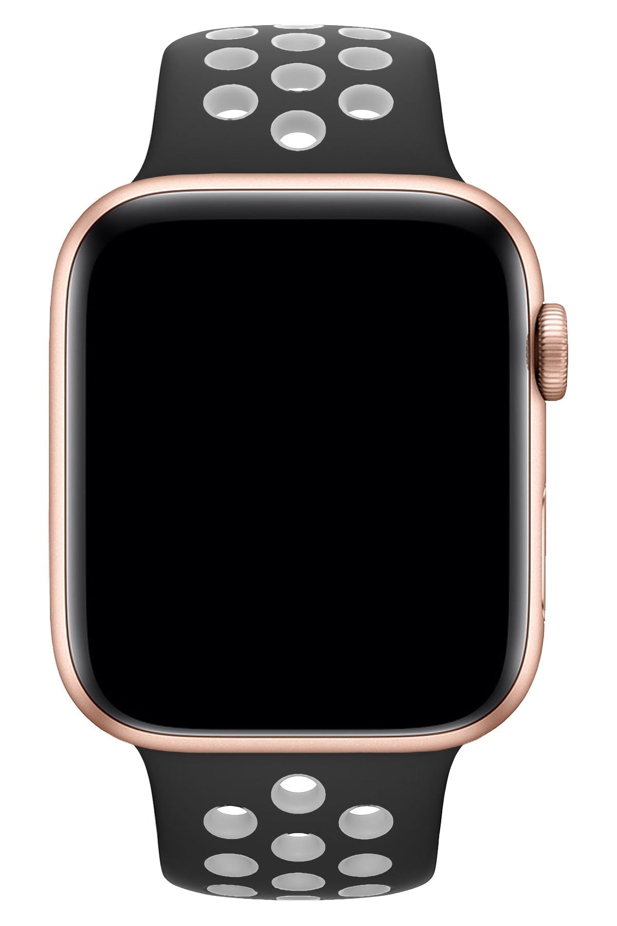 Apple Watch Uyumlu Silikon Delikli Spor Kordon Siyah Beyaz