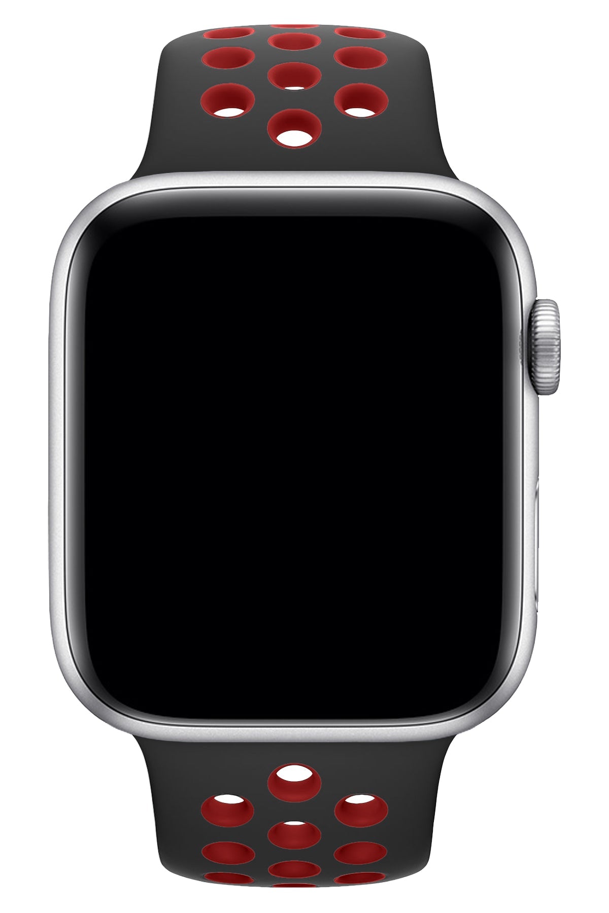 Apple Watch Uyumlu Silikon Delikli Spor Kordon Siyah Kırmızı