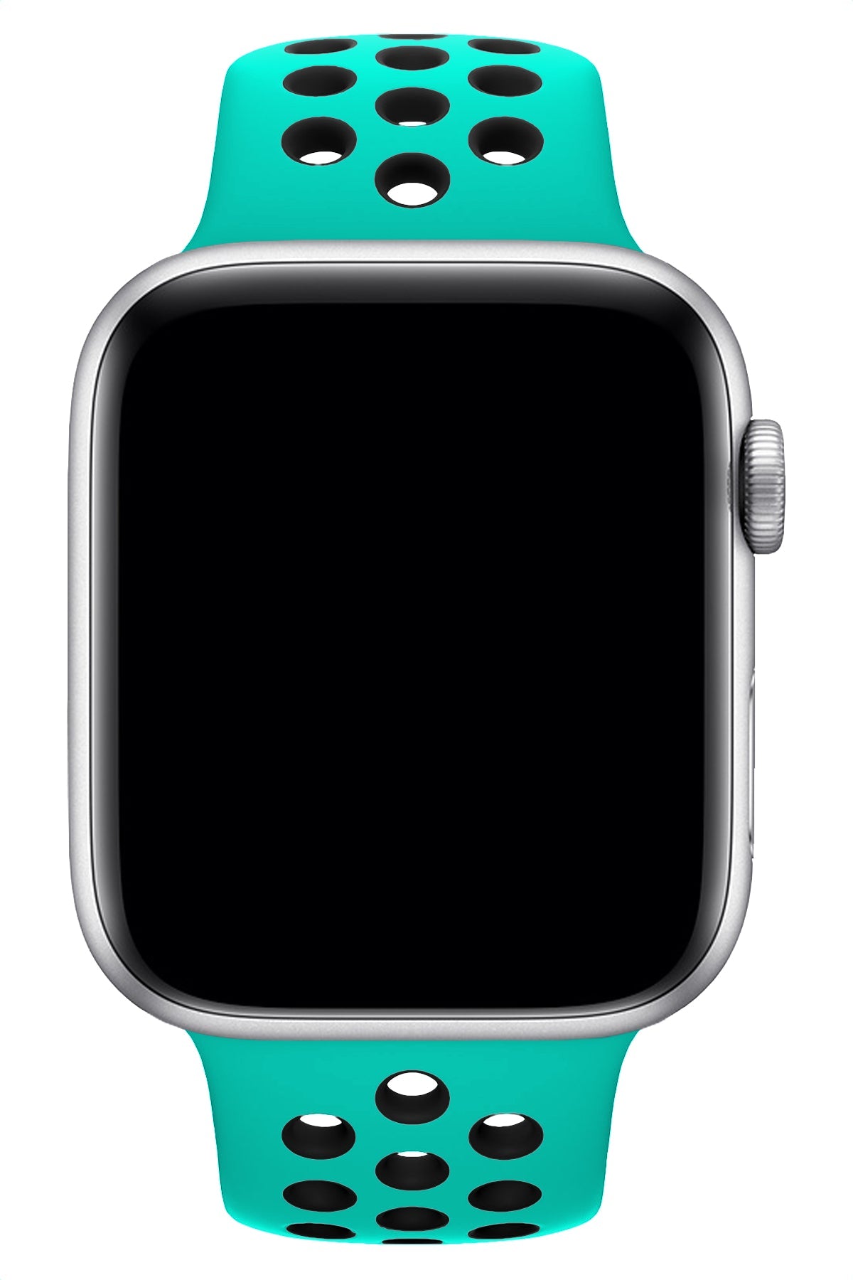 Apple Watch Uyumlu Silikon Delikli Spor Kordon Turkuaz Siyah