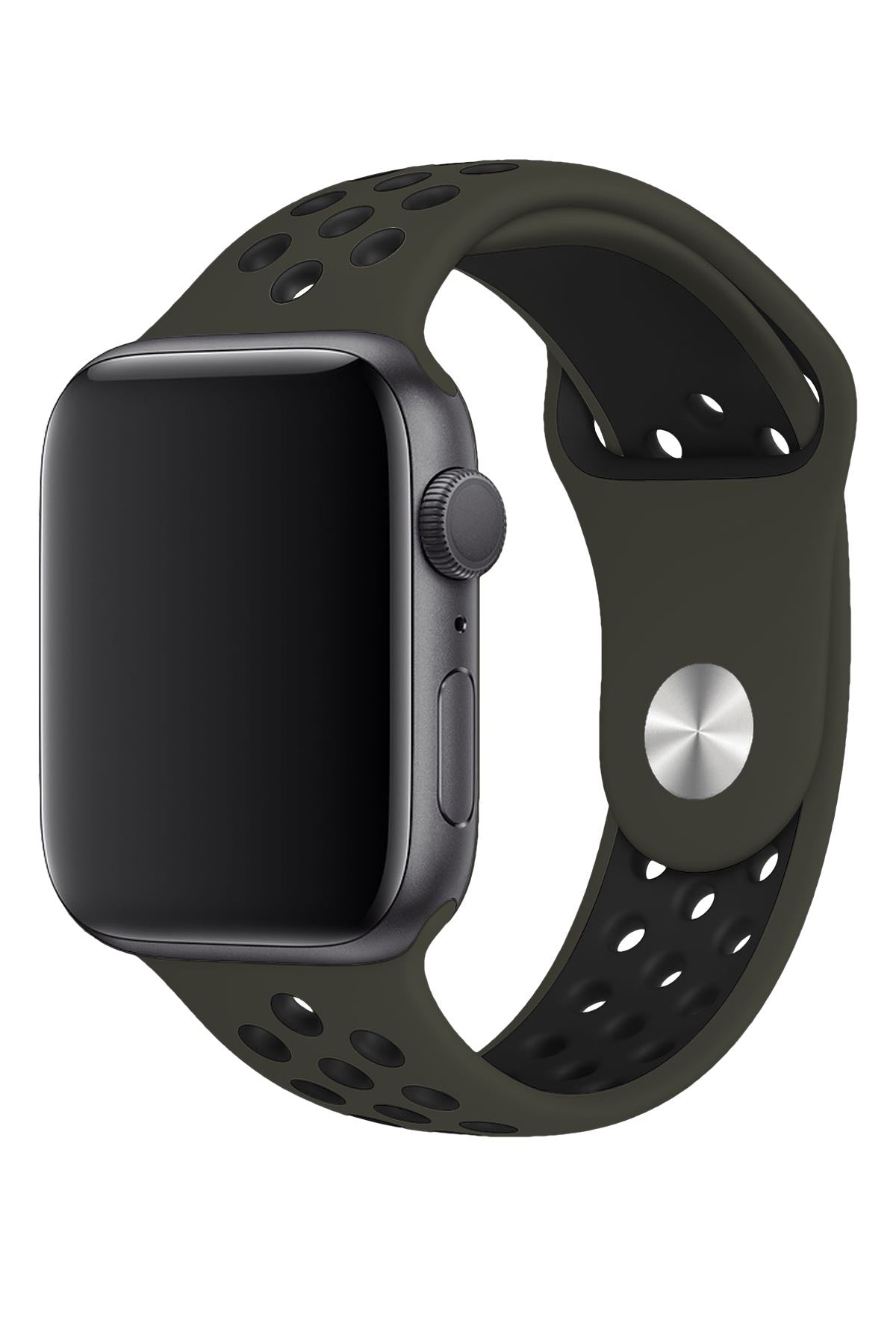 Apple Watch Uyumlu Silikon Delikli Spor Kordon Zeytin Yeşil
