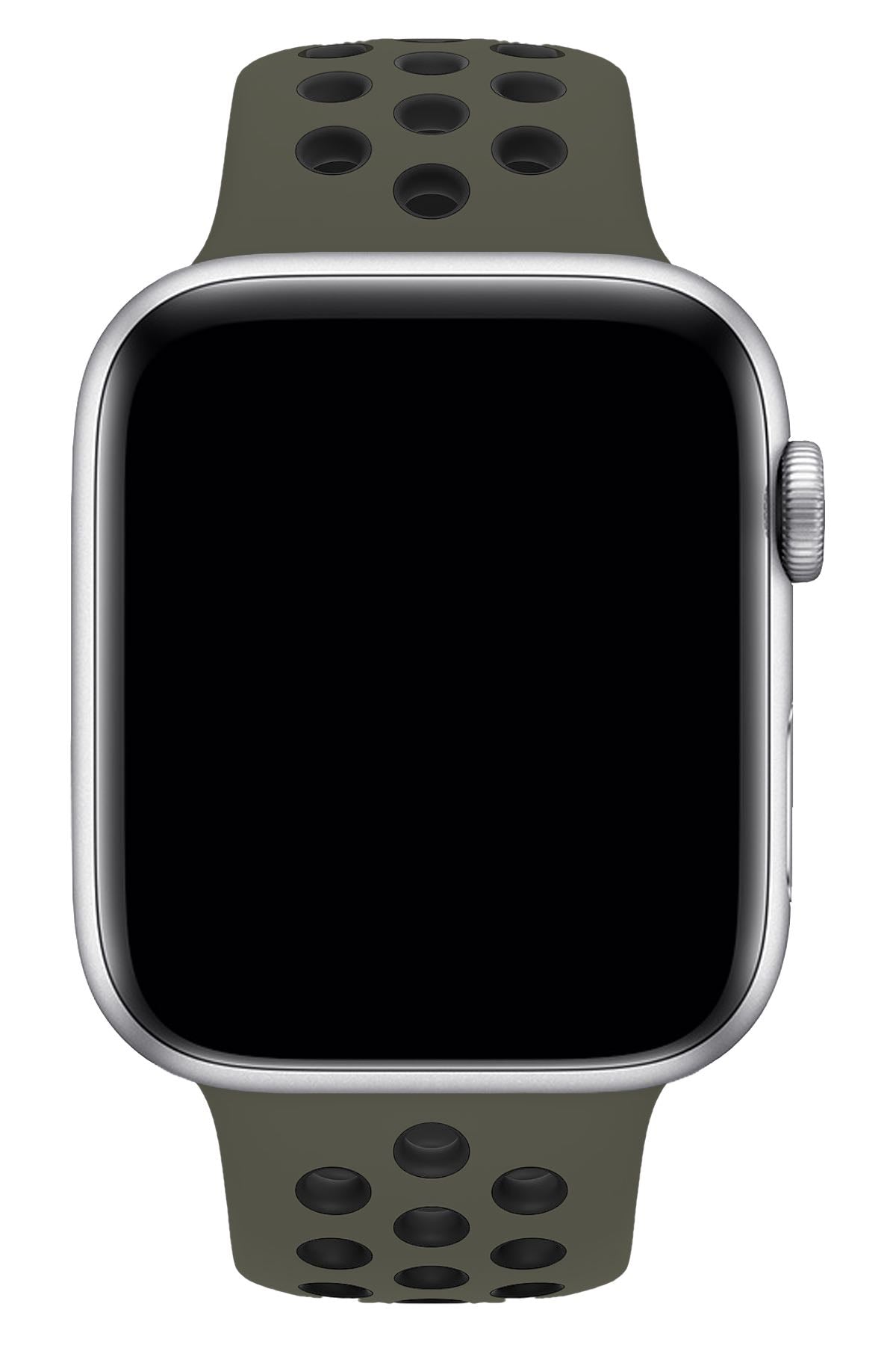 Apple Watch Uyumlu Silikon Delikli Spor Kordon Zeytin Yeşil