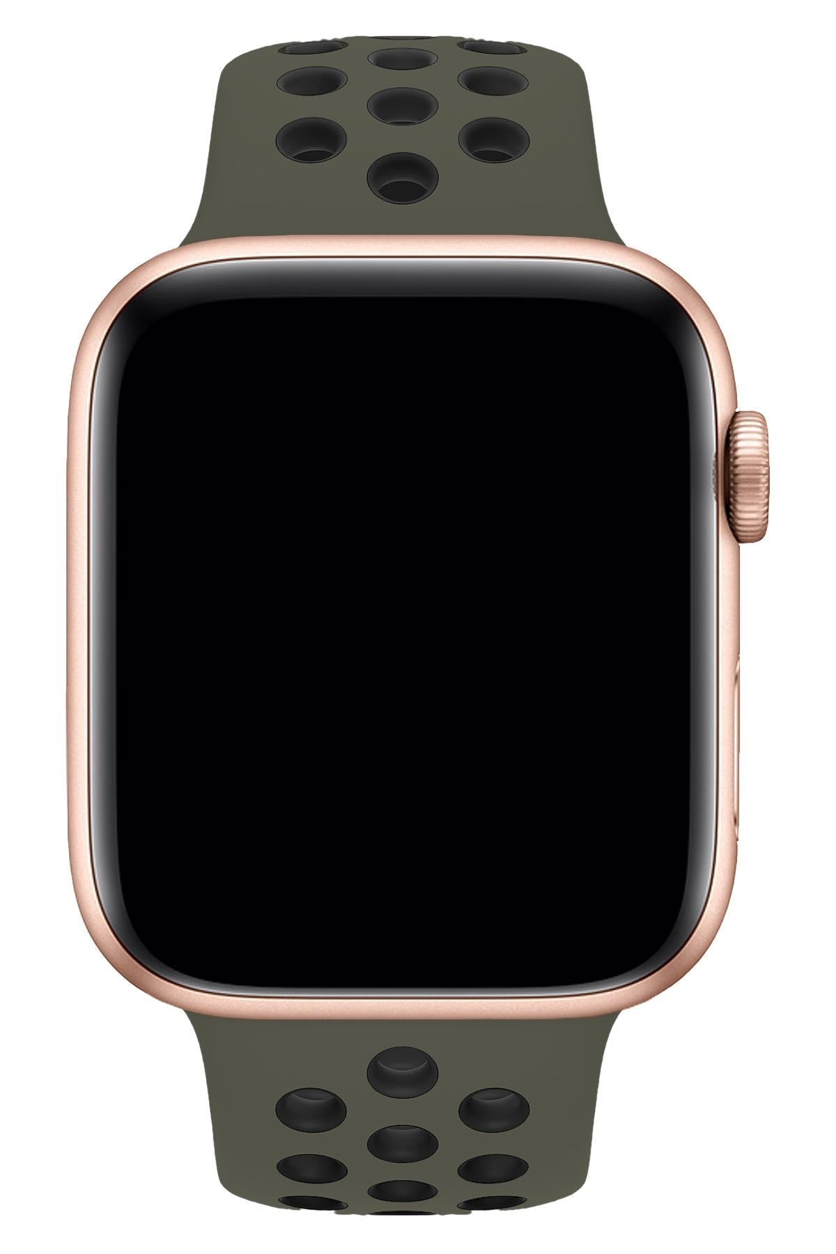 Apple Watch Uyumlu Silikon Delikli Spor Kordon Zeytin Yeşil