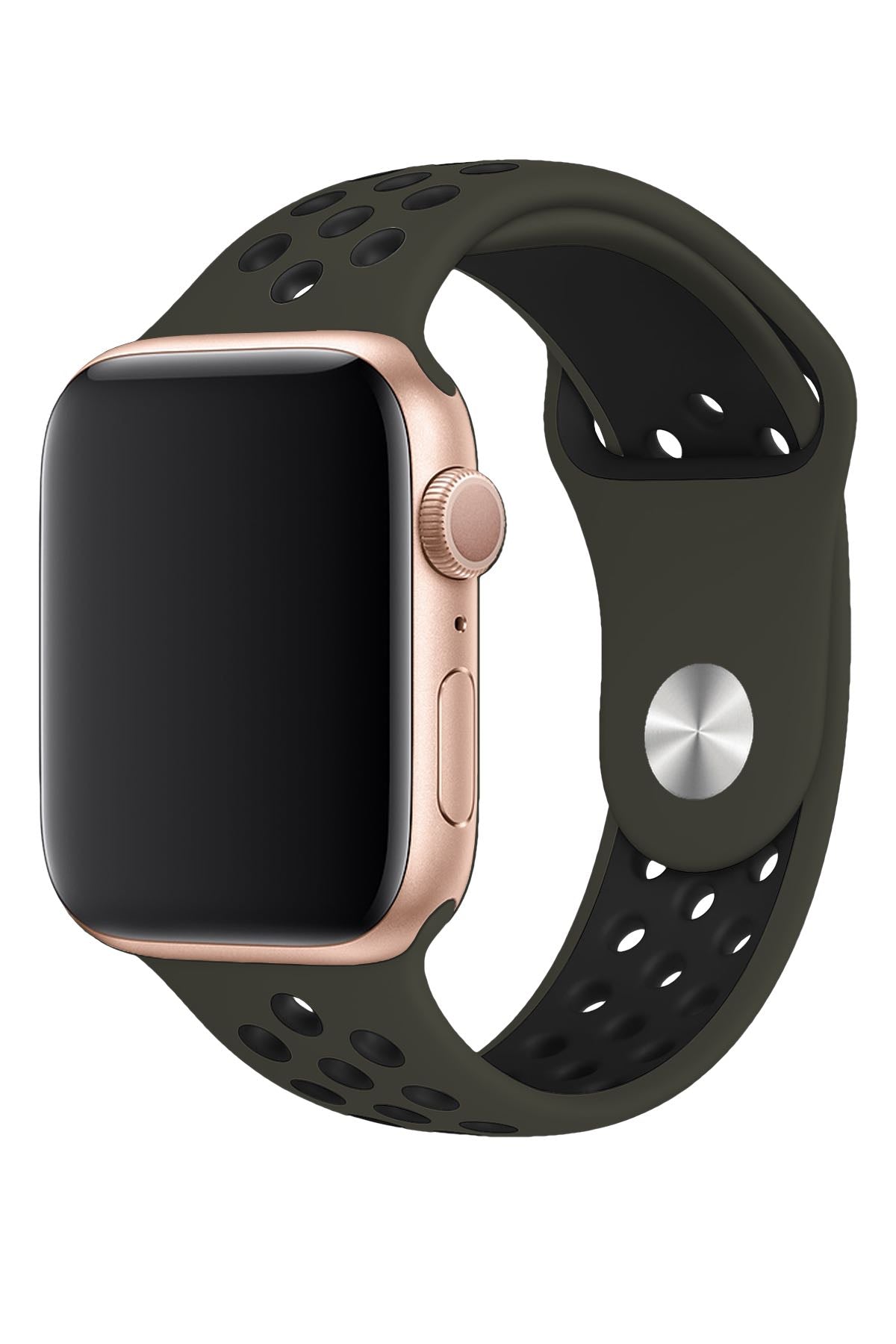 Apple Watch Uyumlu Silikon Delikli Spor Kordon Zeytin Yeşil