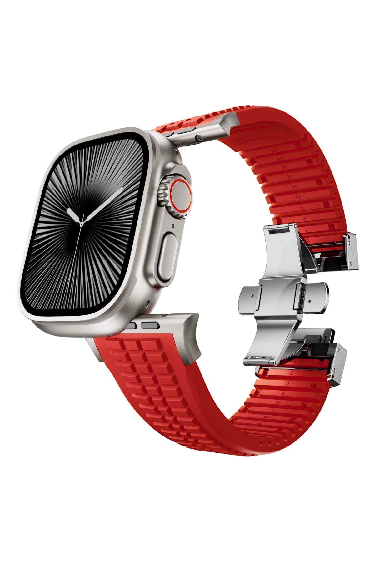 Apple Watch / Ultra Uyumlu Aqualink Kordon Heat Gümüş Toka