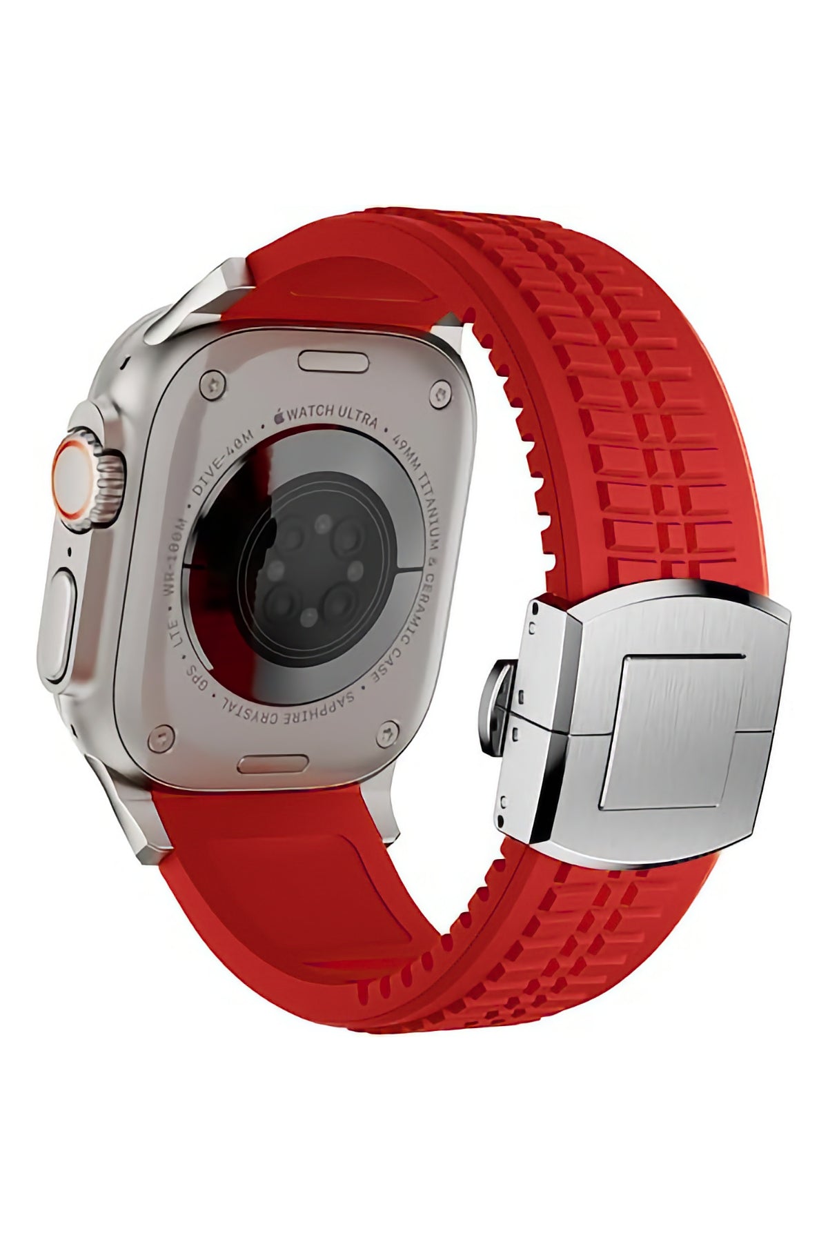 Apple Watch / Ultra Uyumlu Aqualink Kordon Heat Gümüş Toka