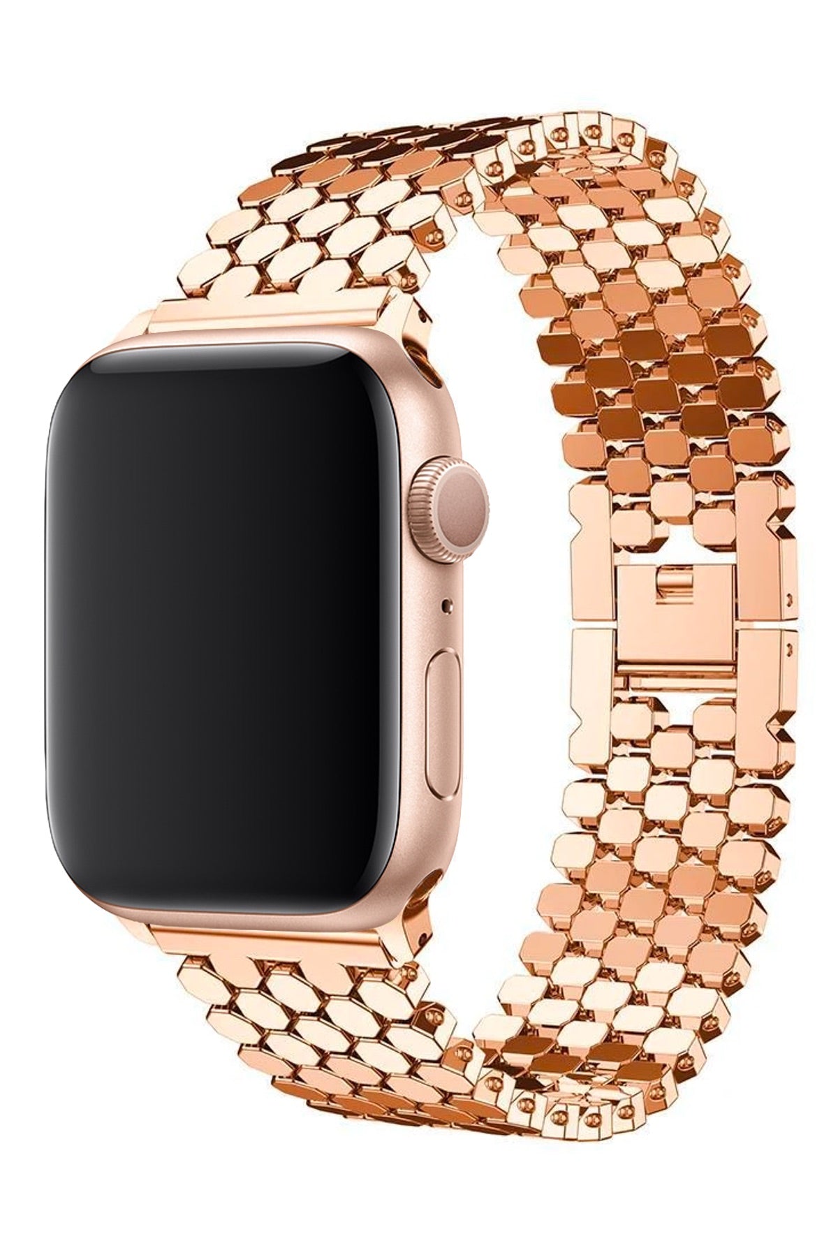 Apple Watch Uyumlu Simetro Loop Çelik Kordon Rose Gold