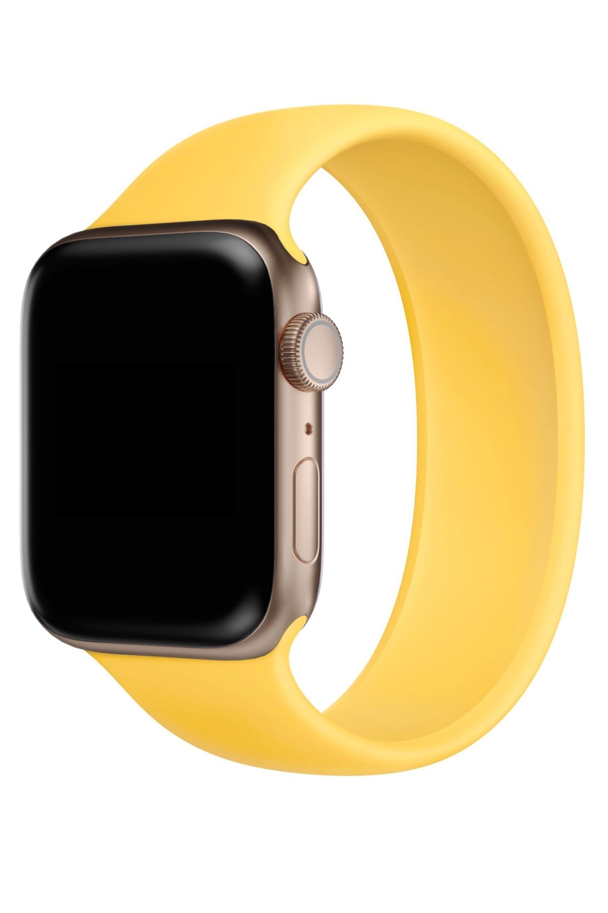 Apple Watch Uyumlu Solo Loop Silikon Kordon Altuni Sarı