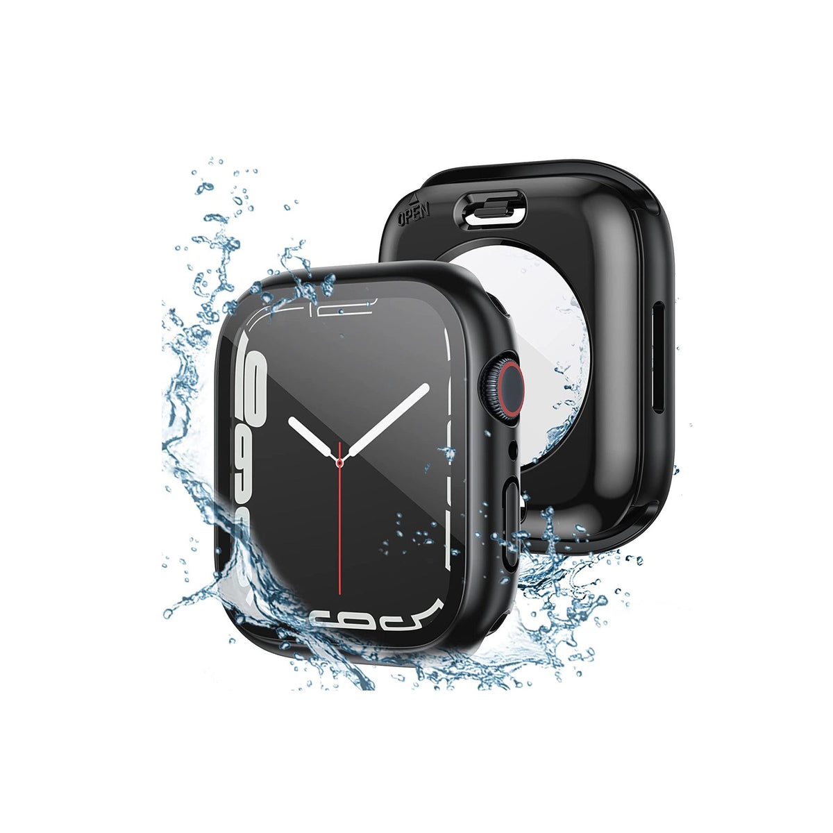 Apple Watch Uyumlu Ekran Koruyucu Kasa Suya Dayanıklı Dark Black